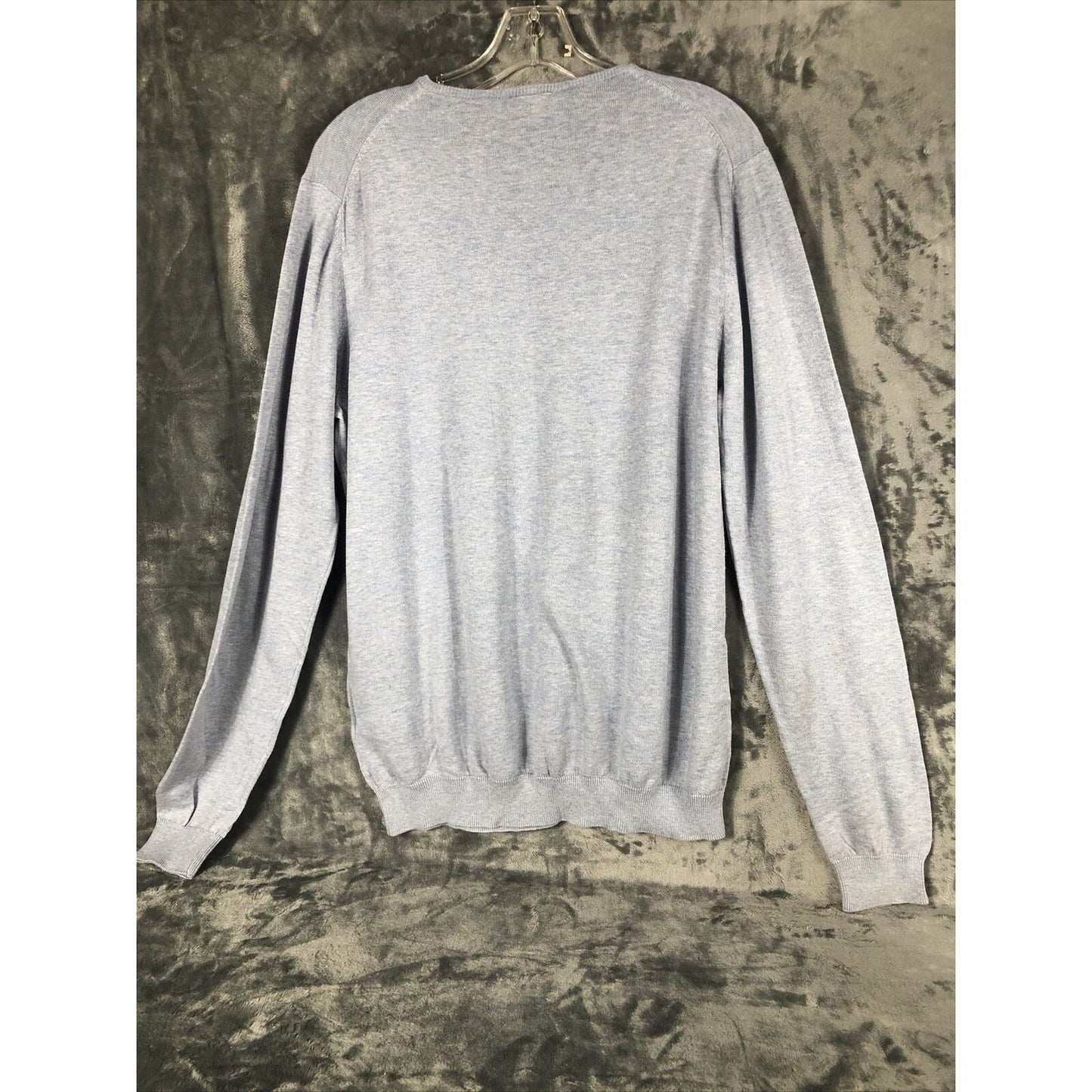 H&M Men’s Sweater Pull Over V-Neck Light Blue Long Sleeves Adult Large