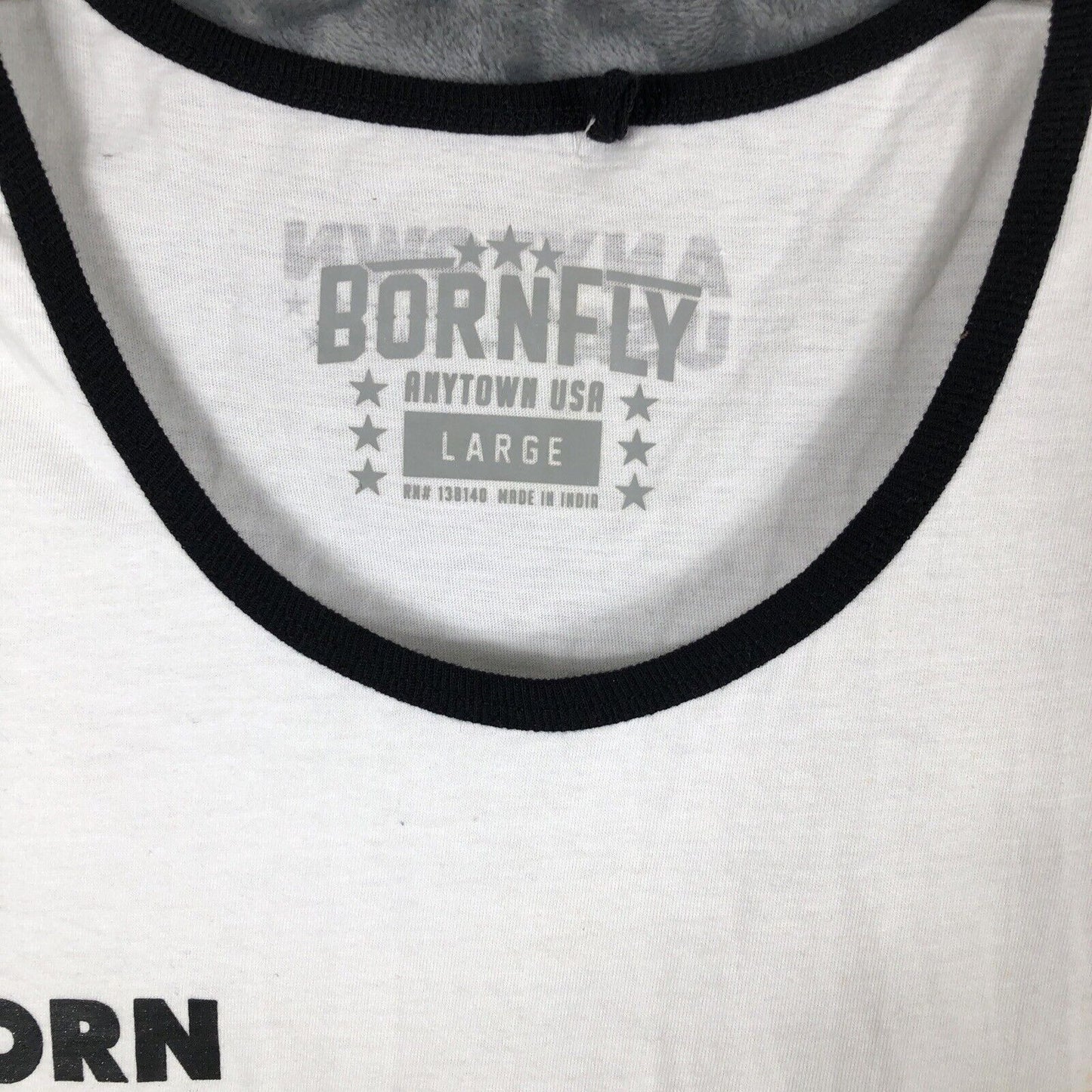 Bornfly Tank Top Mens Shirt White Gold Size Large