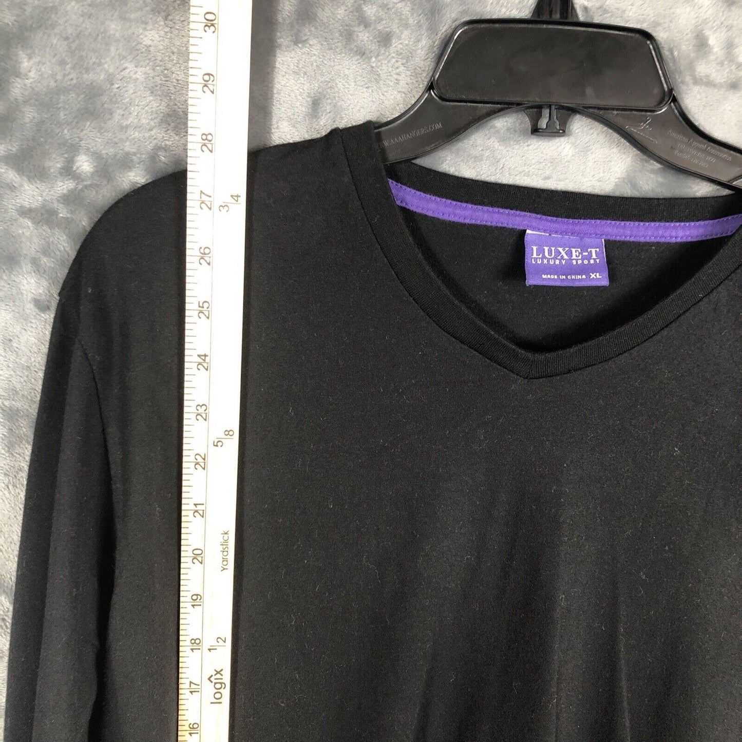 LUXE-T Luxury Sport Men's Pullover Shirt Black T-Shirt Extra Large