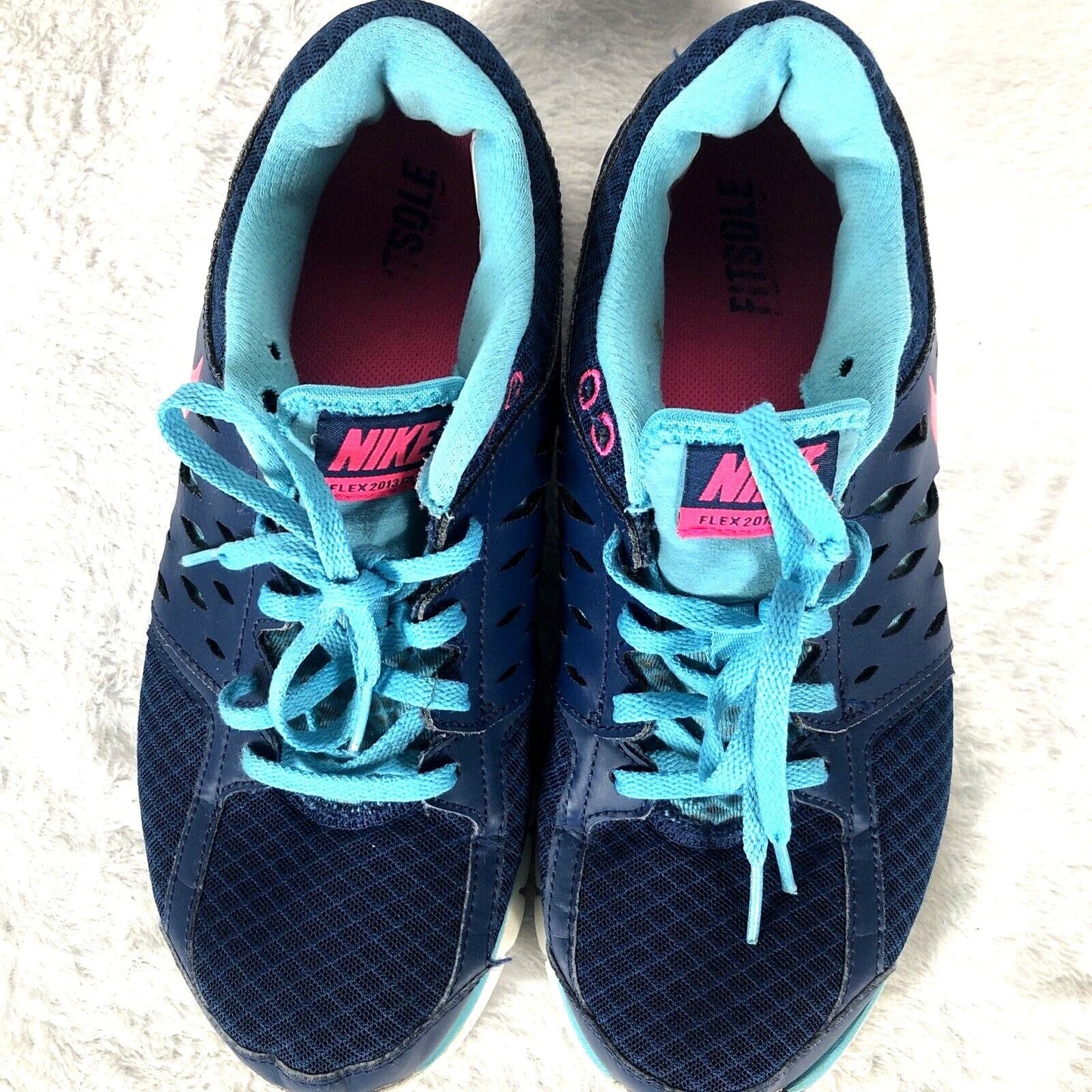 Nike Flex Run Blue Woman's Size 10 Sneakers Shoes