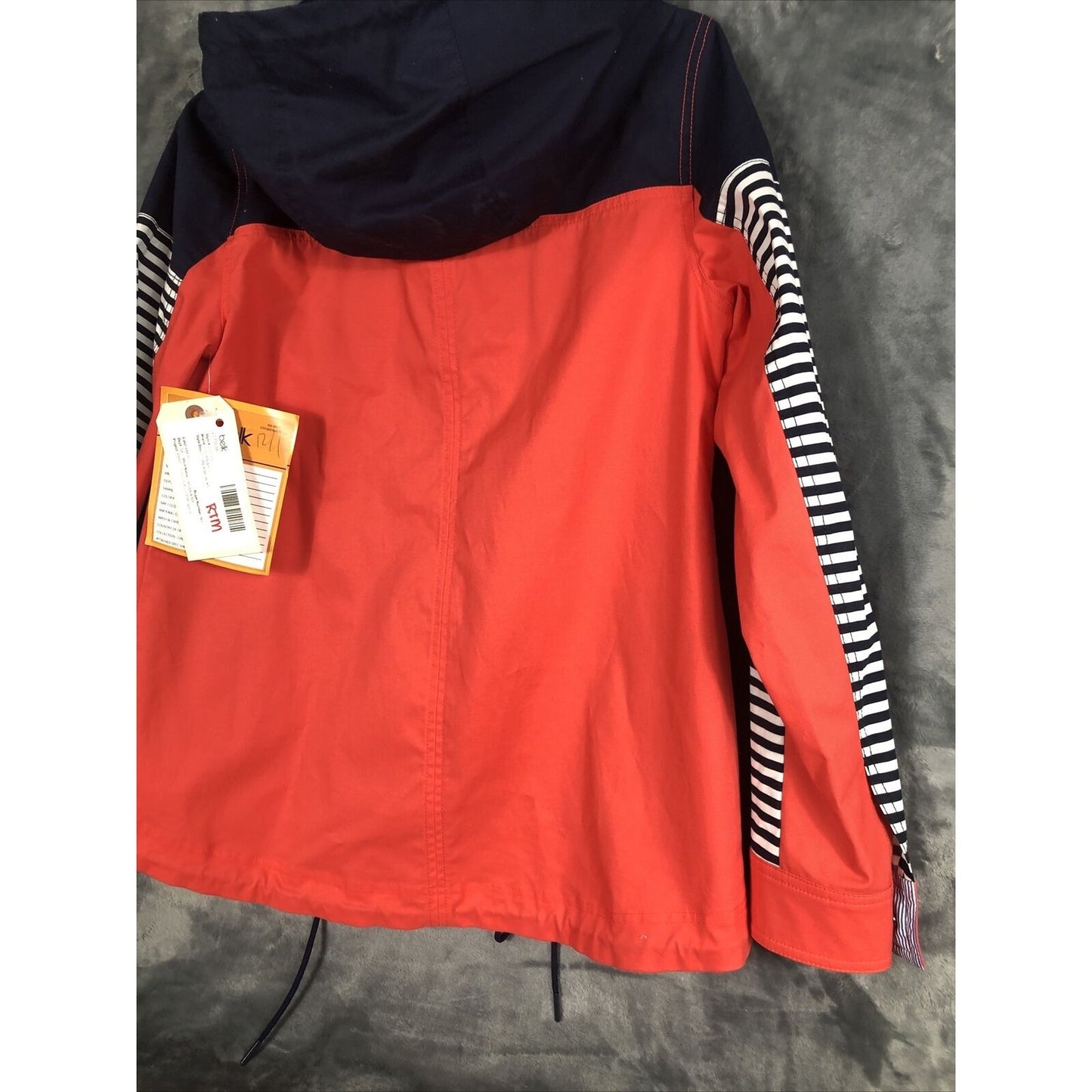 Crown & Ivy Woman's Jacket Blue Orange White Hooded Adult Size Small