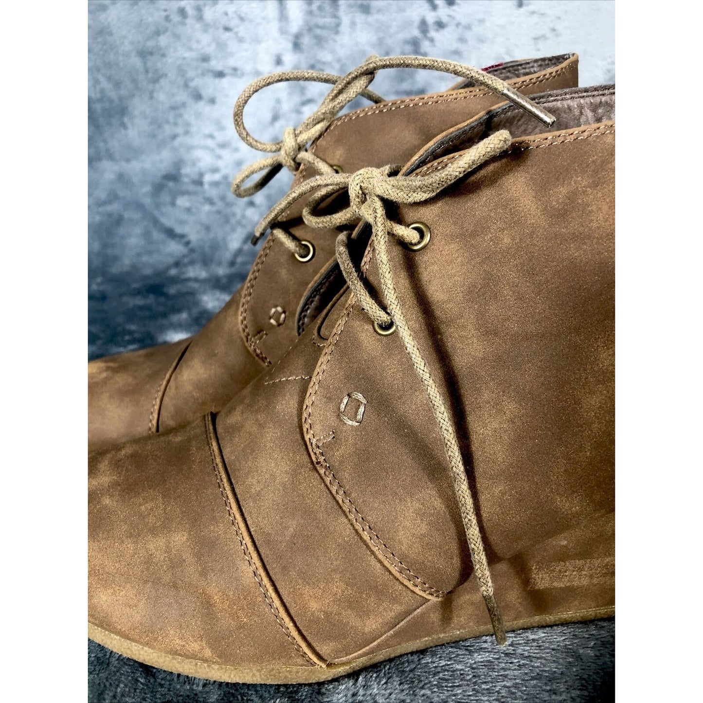 Natural Reflections Wedge Shoe Women’s Brown Lace Boot Size 8 1/2