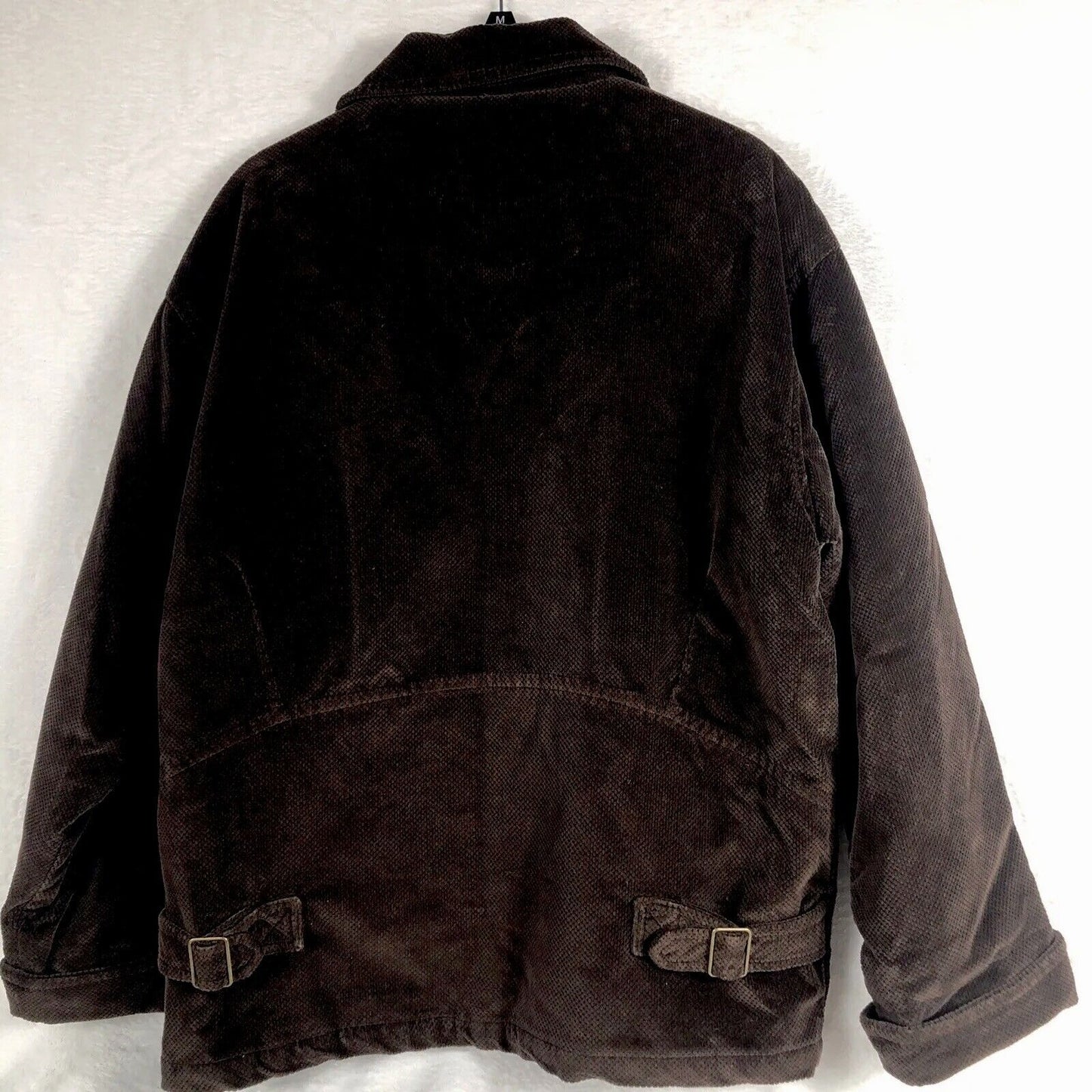 Saint Johns Bay Authentic Woman's Brown Corduroy Button Up Coat Adult Medium