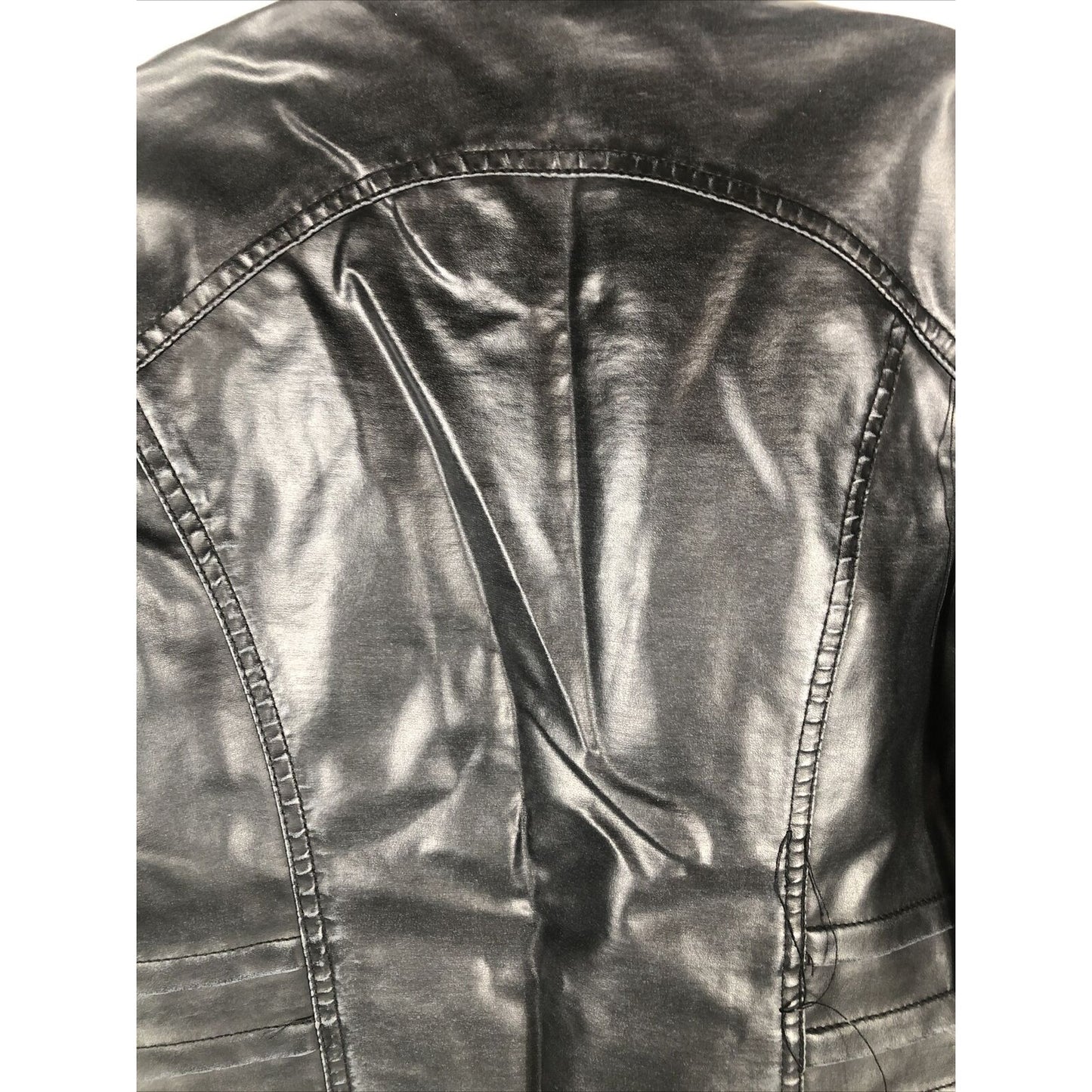 Biker Jacket Woman's Black Casual Fitted Trendy Stylish Coat