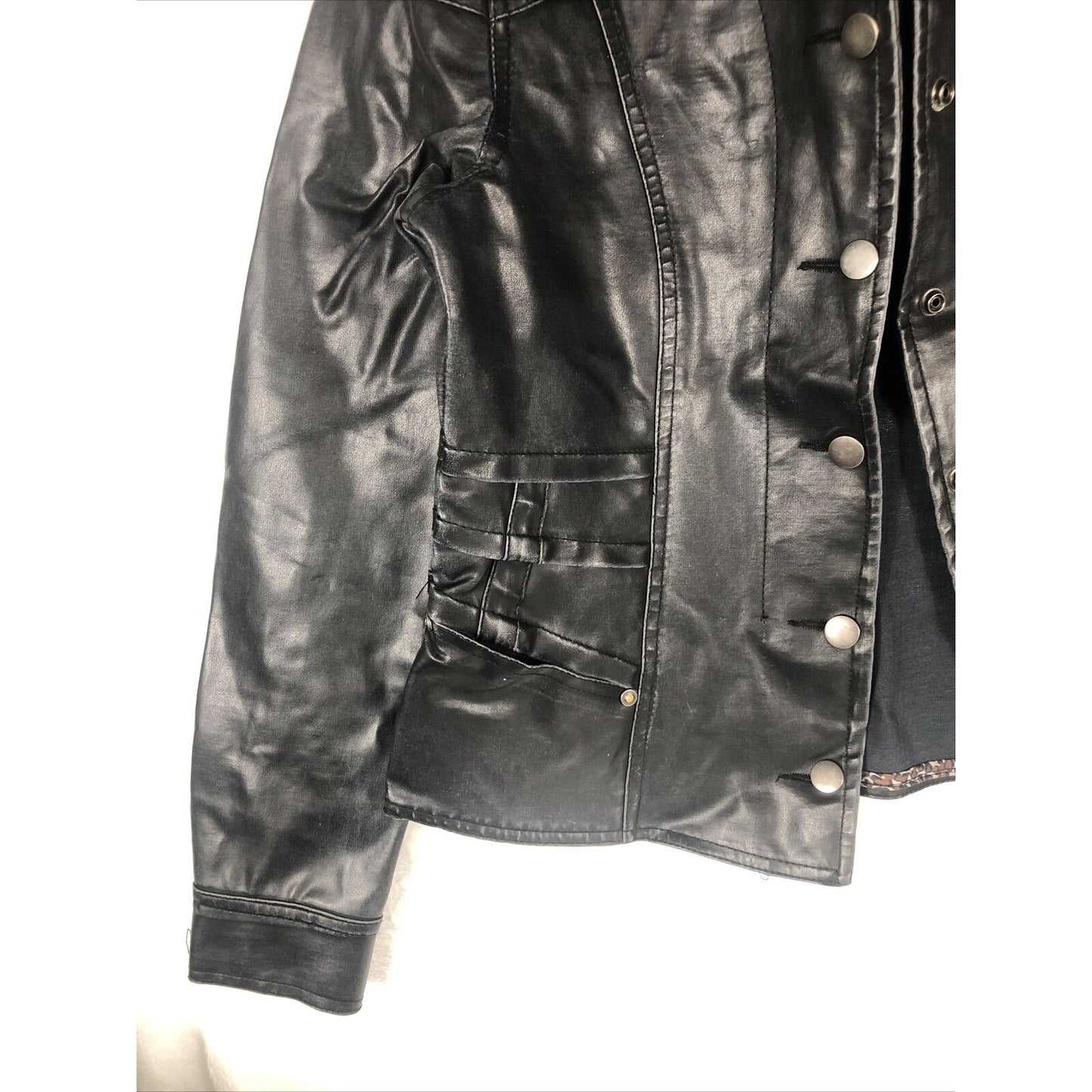 Biker Jacket Woman's Black Casual Fitted Trendy Stylish Coat