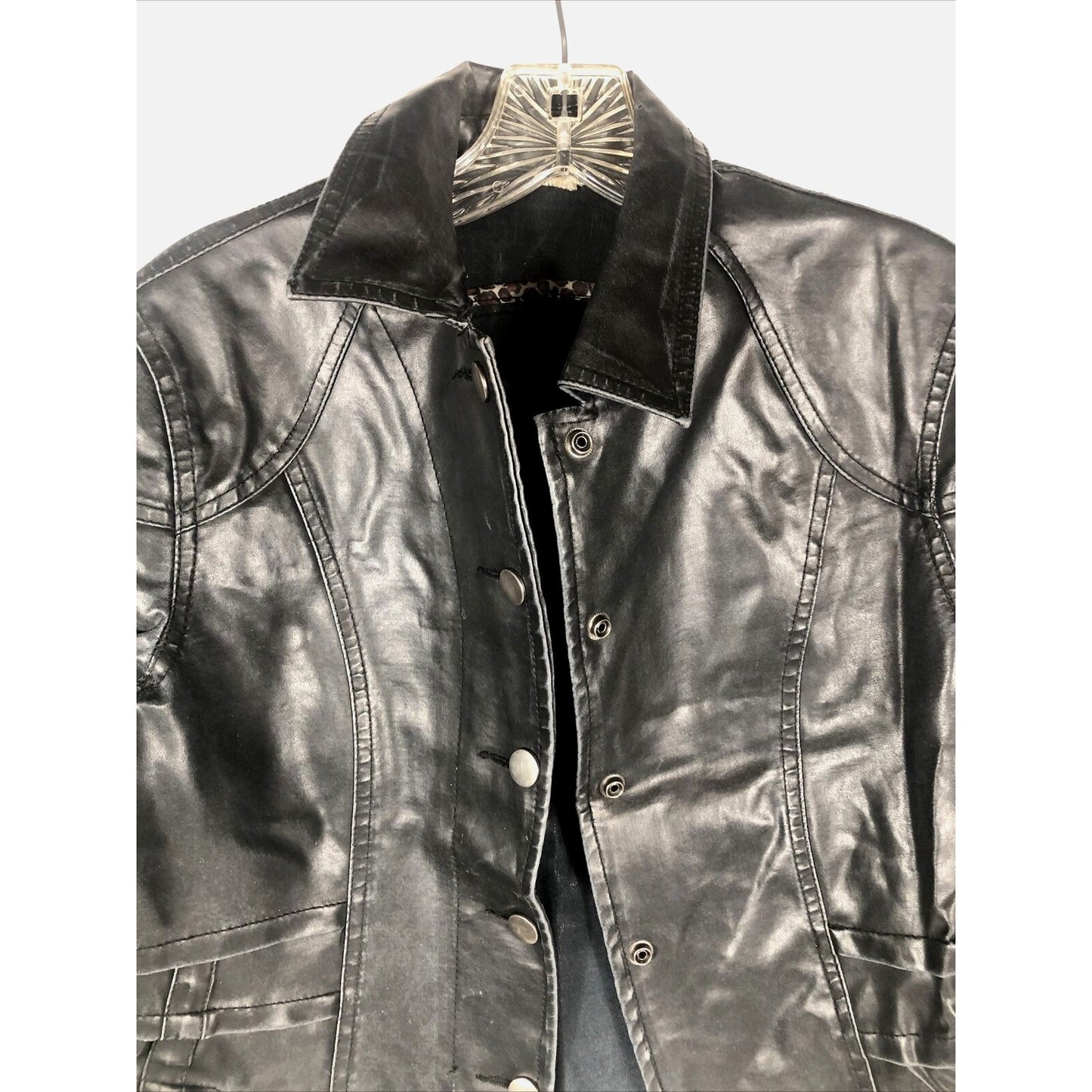 Biker Jacket Woman's Black Casual Fitted Trendy Stylish Coat