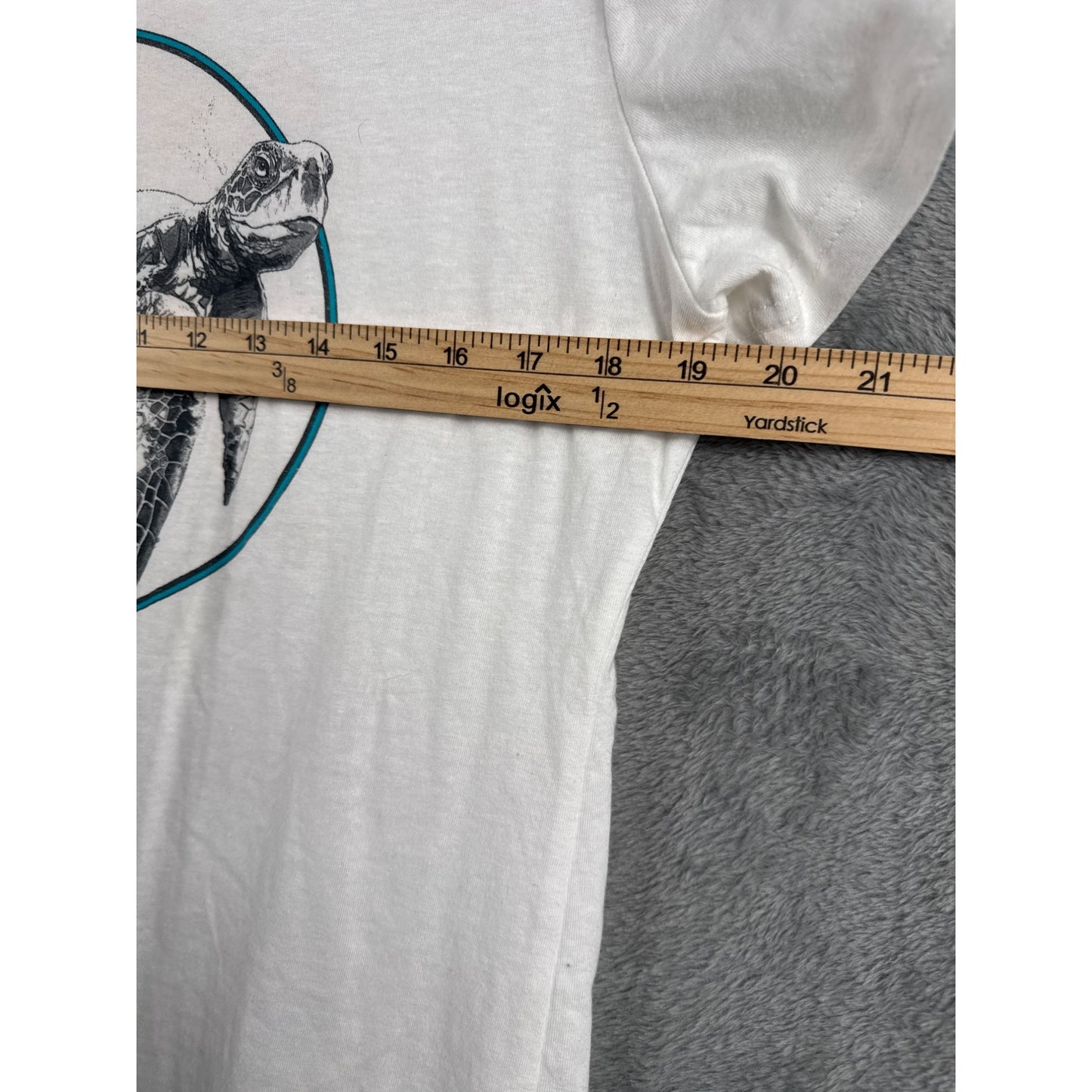 Myrtle Beach Sea Turtle Graphic T-Shirt By Del Sol Color Change LG White Crewneck Cotton Blend Unisex