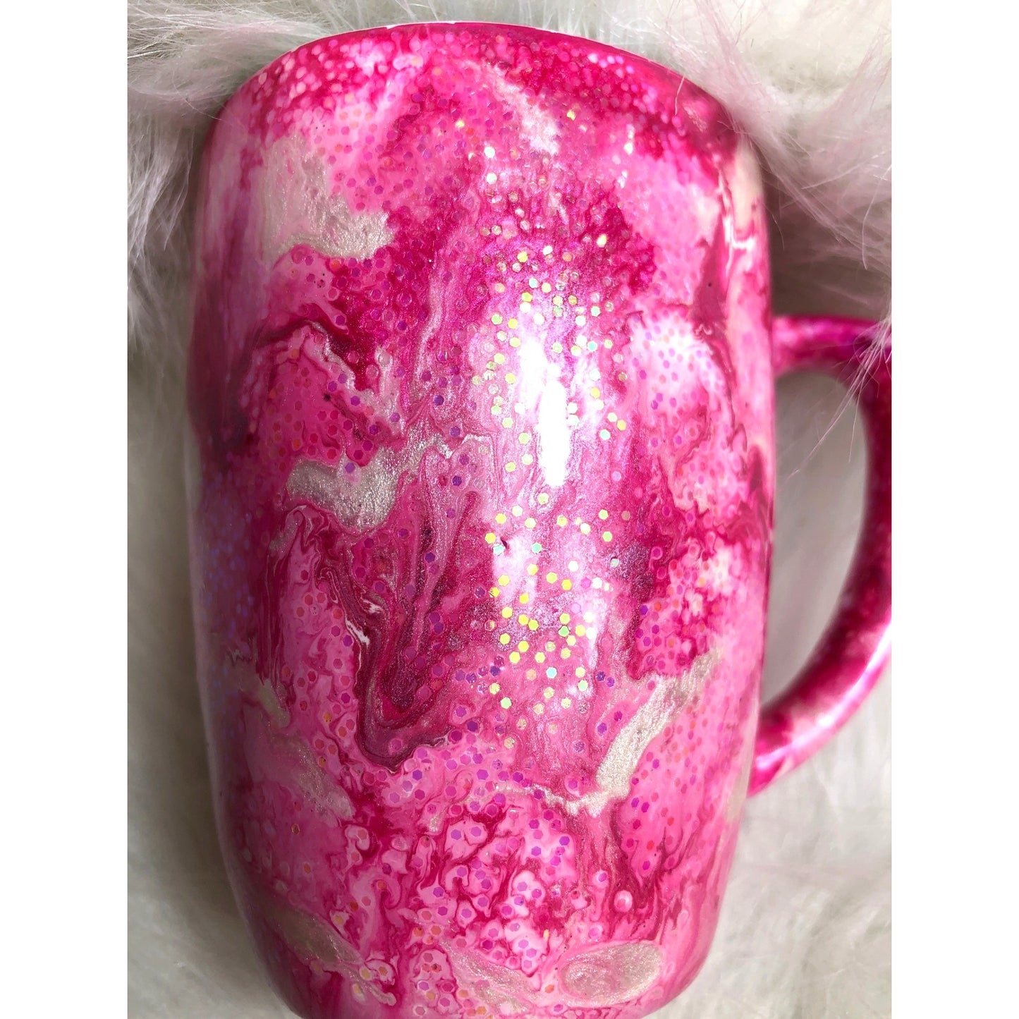 Pink Marble Swirl Ceramic Coffee Mug
