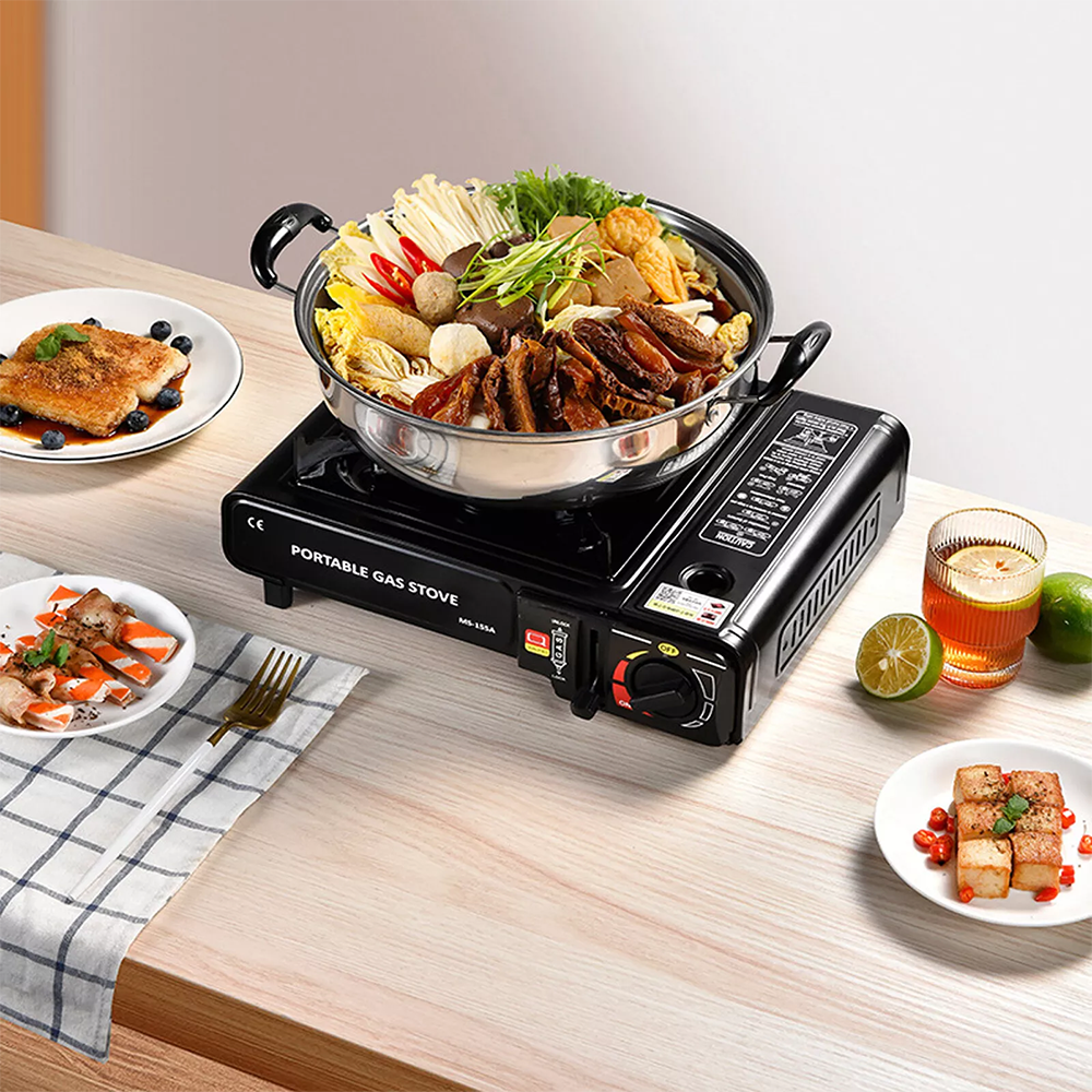 High-Power 3500W Butane Camping Stove with Brass Windproof Cooking Burners
