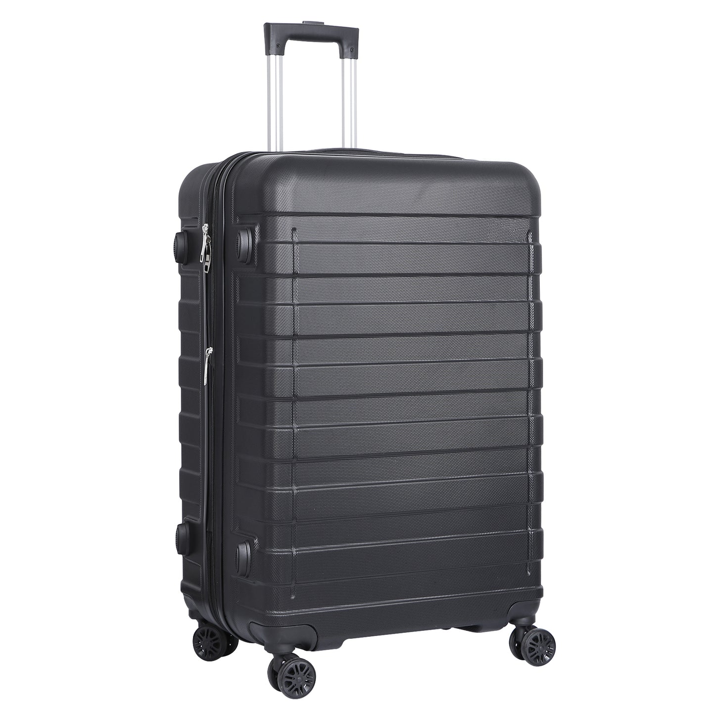 Expandable Luggage Set 3 Piece 21"26"30" Black Hardshell Suitcase with TSA Lock