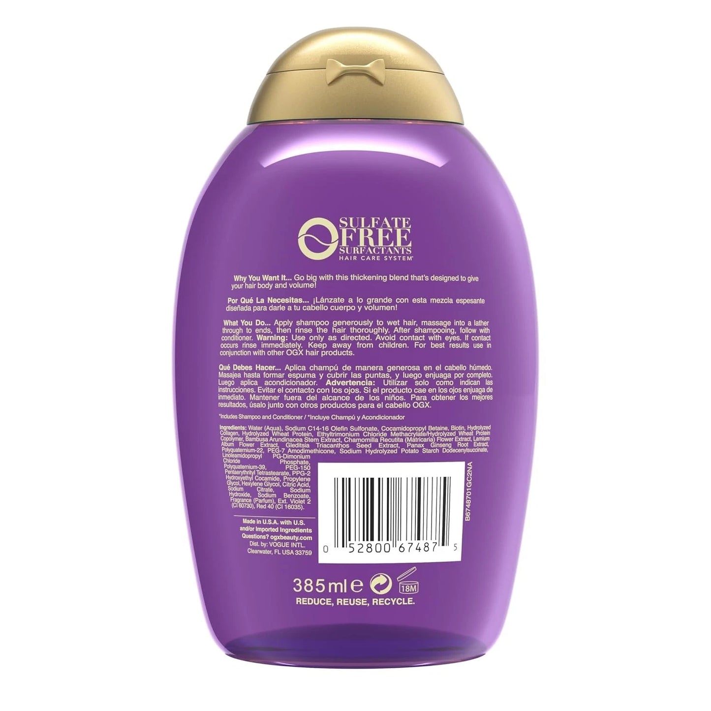 OGX Biotin Collagen Extra Strength Volumizing Shampoo 13oz