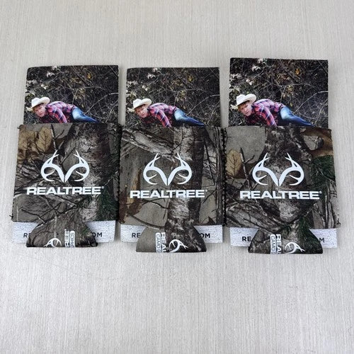 RealTree Koozie Lot Of 3 Green Camouflage Graphic Can Camo Hunting Fishing