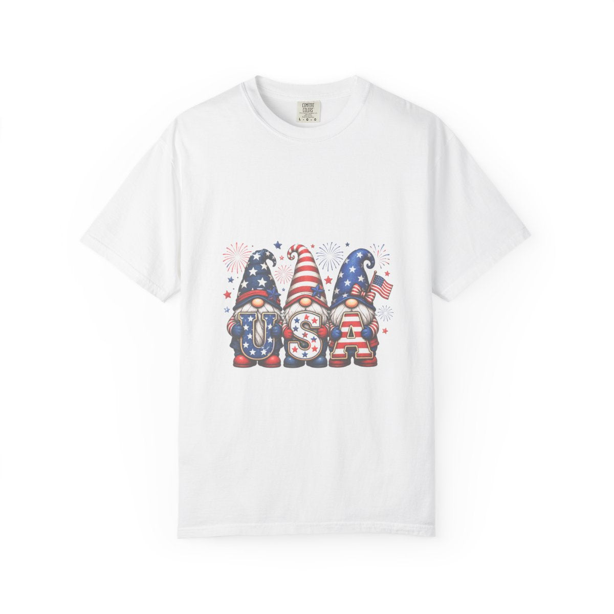 Patriotic Gnome T-Shirt, Fourth of July Tee, USA Themed Apparel, Red White Blue Gnome Shirt, American Pride Gift, Comfortable Cotton Tee