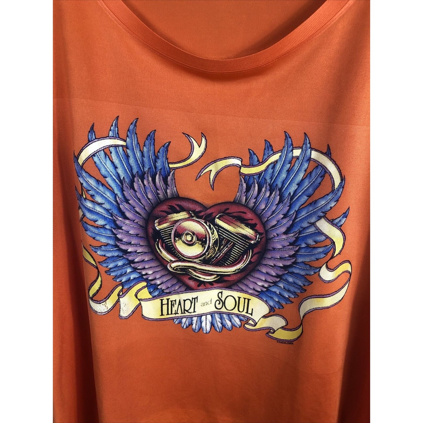 Women’s T-Shirt Heart And Soul Design Orange Short Sleeve Logo Shirt