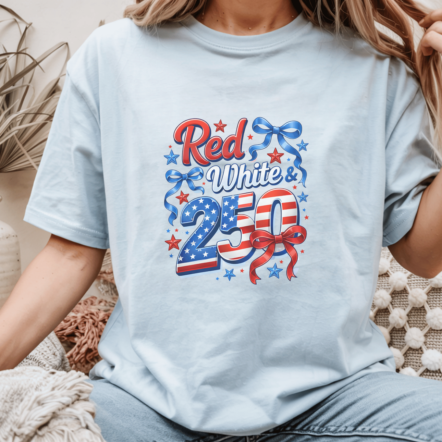 Patriotic 250th Celebration Shirt, Red White & Blue Tee, USA Anniversary T-Shirt, Independence Day Apparel, 4th of July Gift, Graphic Tee
