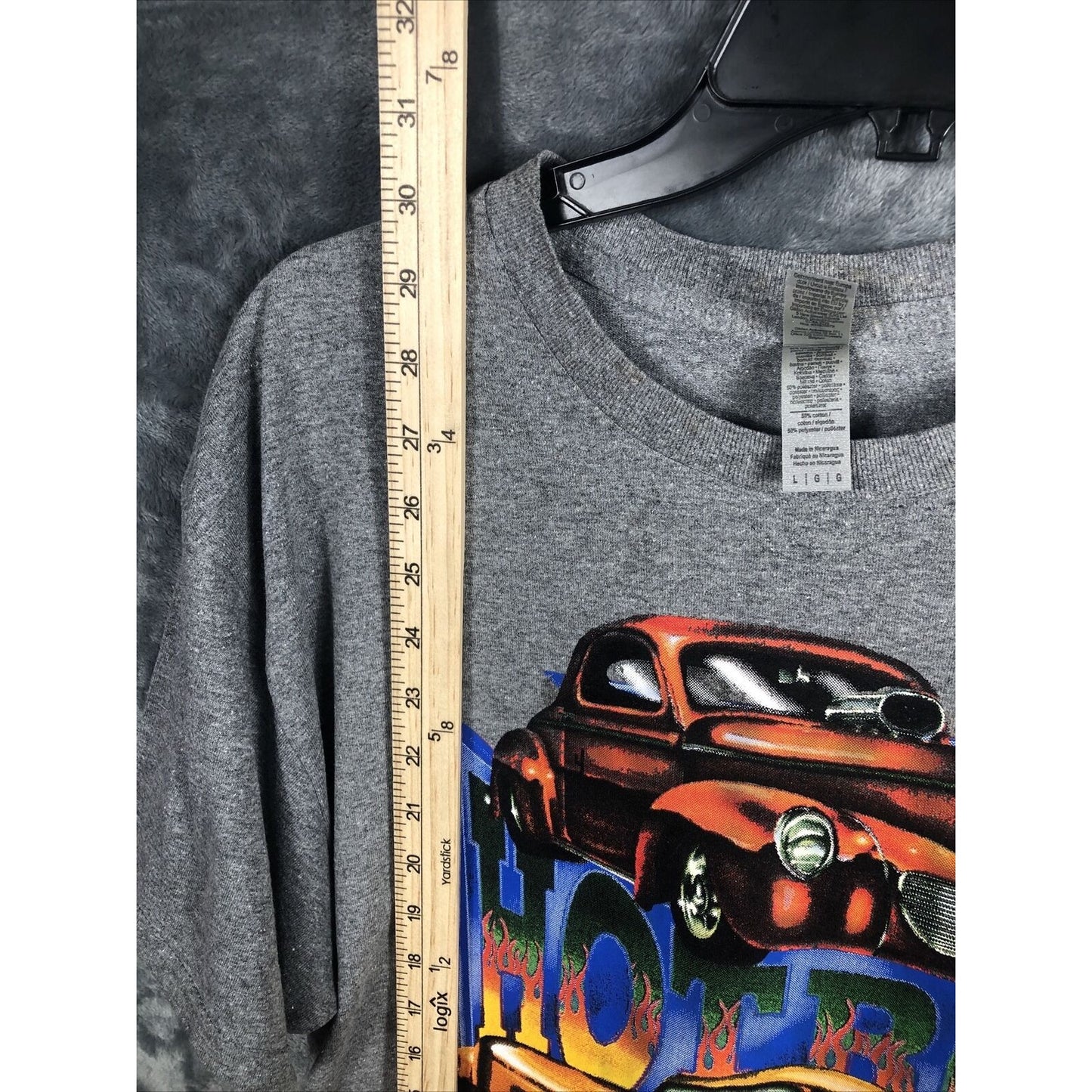 Hot Rod T-Shirt Men’s Gray Size Adult Large Classic Cars Shirt