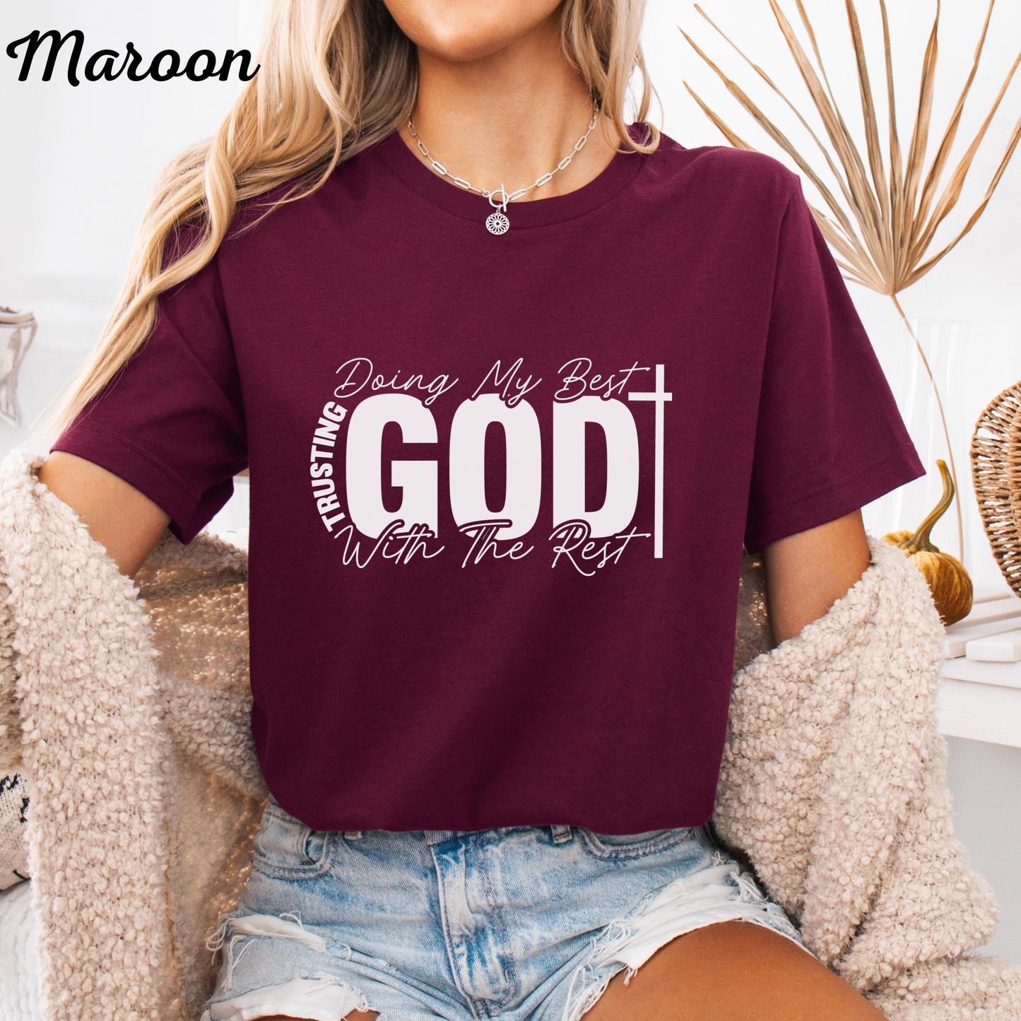 Inspirational Faith T-Shirt, Women's Relaxed Tee, Uplifting Christian Apparel, Gift for Her, Heather Brown Casual Top, Motivational Shirt