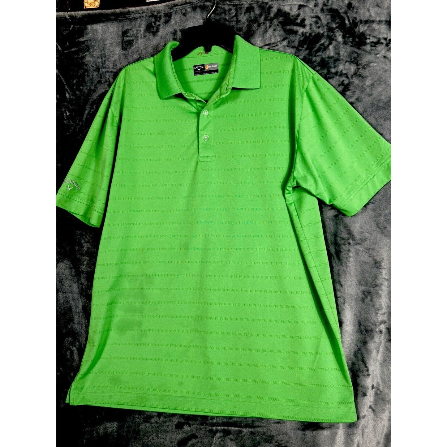 Callaway Opti-DriCooling Vibrant Green Golf Polo Shirt Men Large