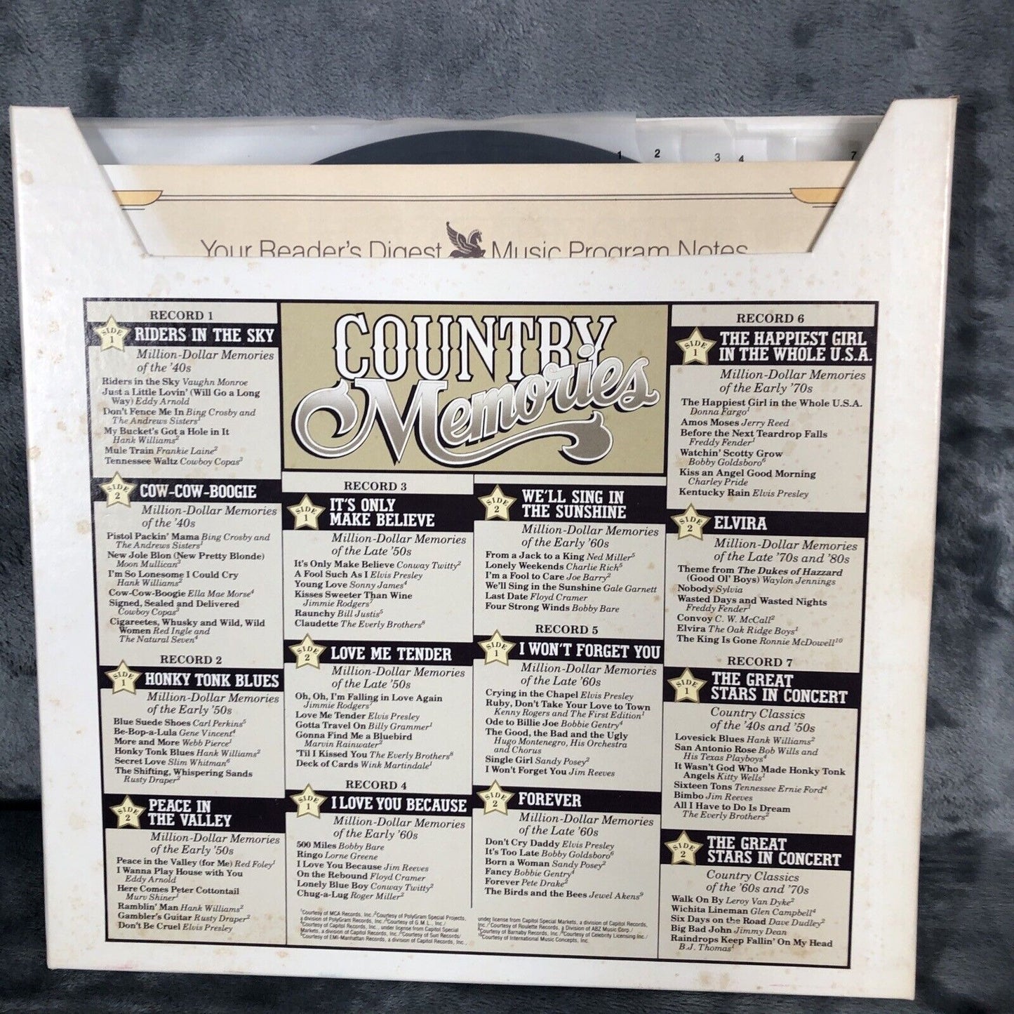 Country Memories Readers Digest Vinyl LP Box Set Country Memories Records 7 lps