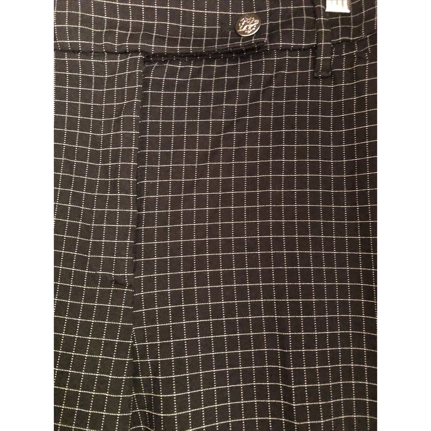 Women’s Tapered Ankle Plaid Black And Gray Dress Pants 12 Long