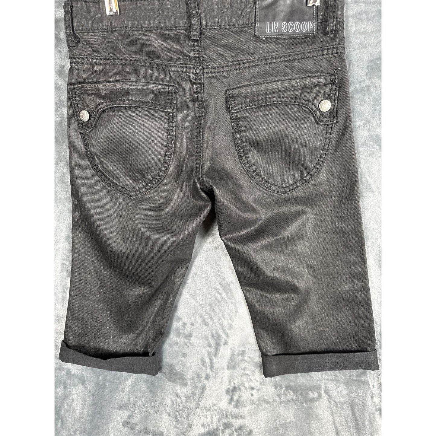 LR Scoop Modern Fit Men's Shorts Black Size 34 Flat Front 100% Cotton