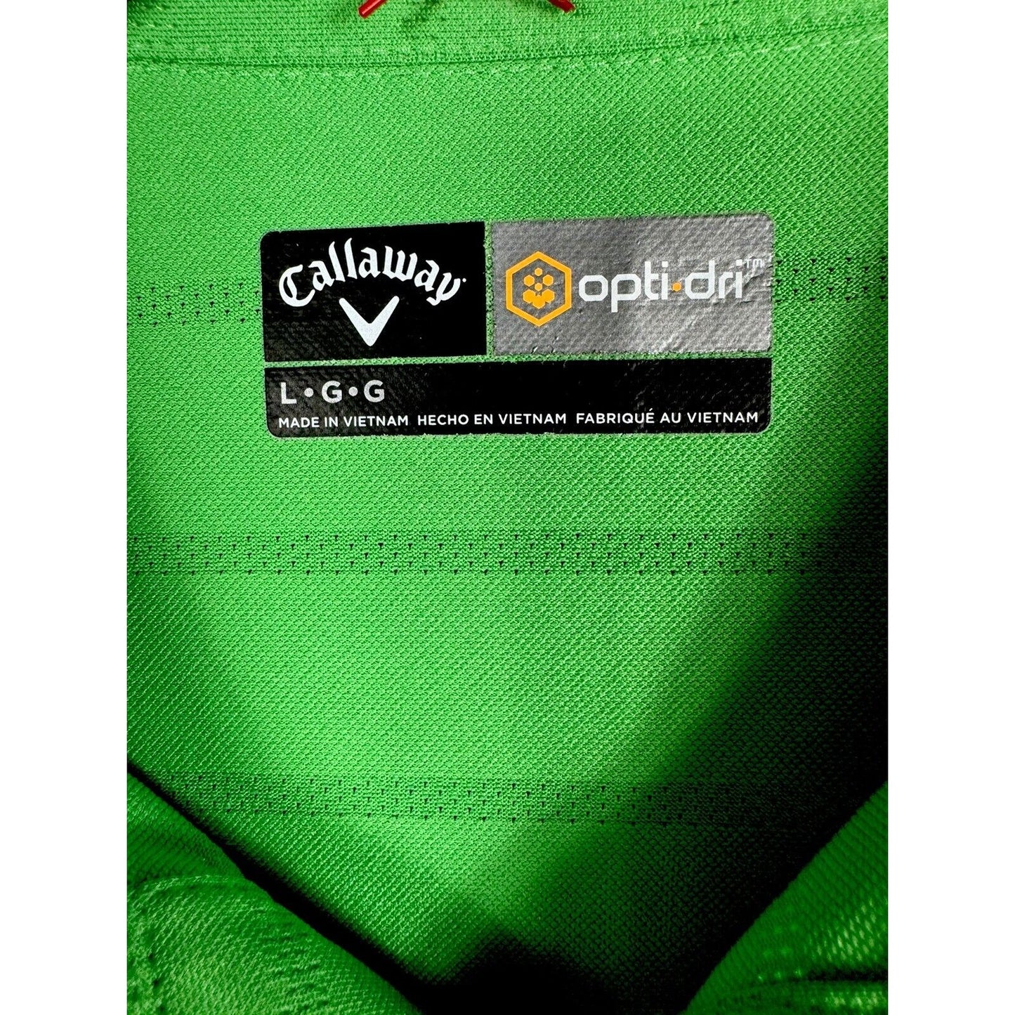 Callaway Opti-DriCooling Vibrant Green Golf Polo Shirt Men Large