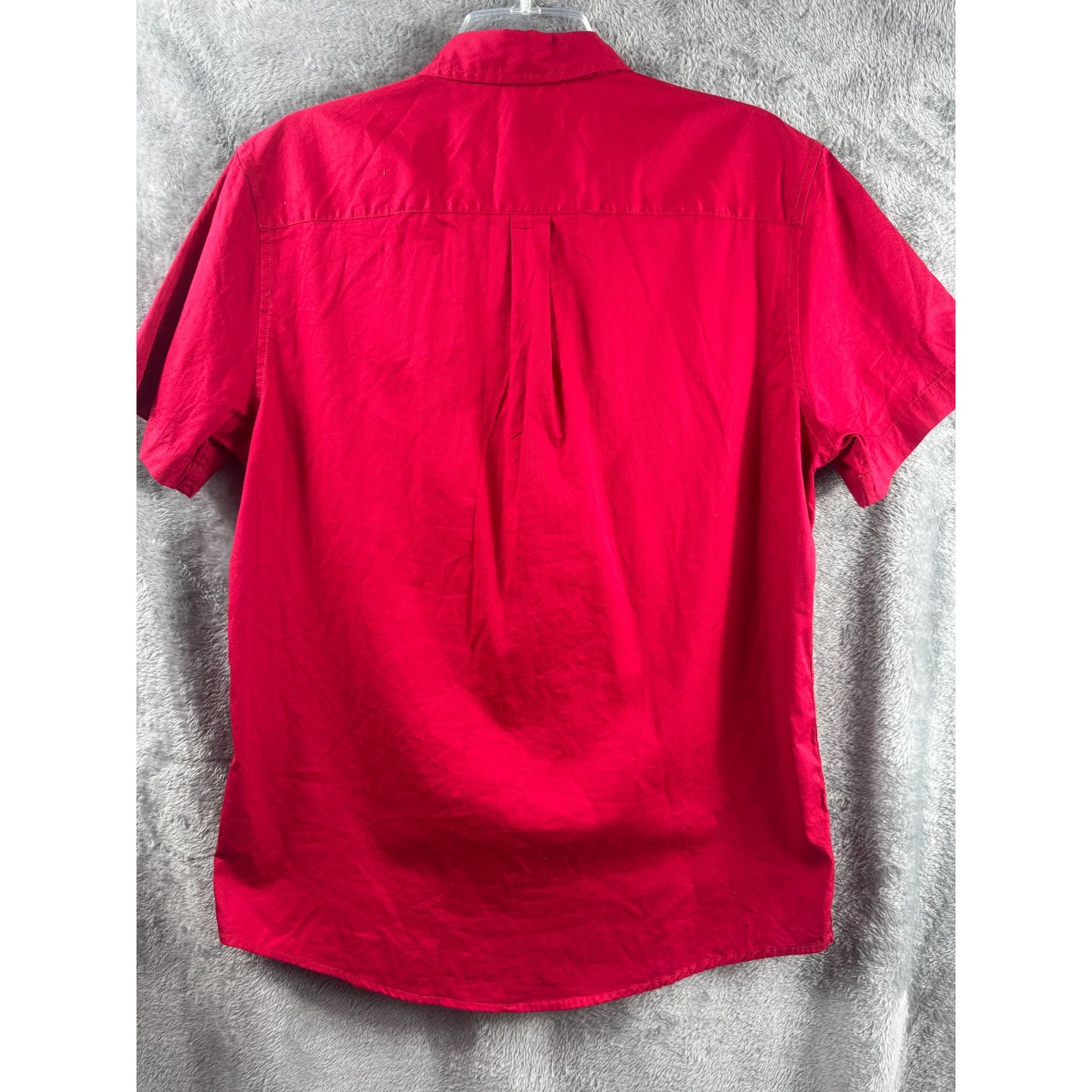 Forever 21 Mens Short Sleeve Button-Up Red Shirt Size L