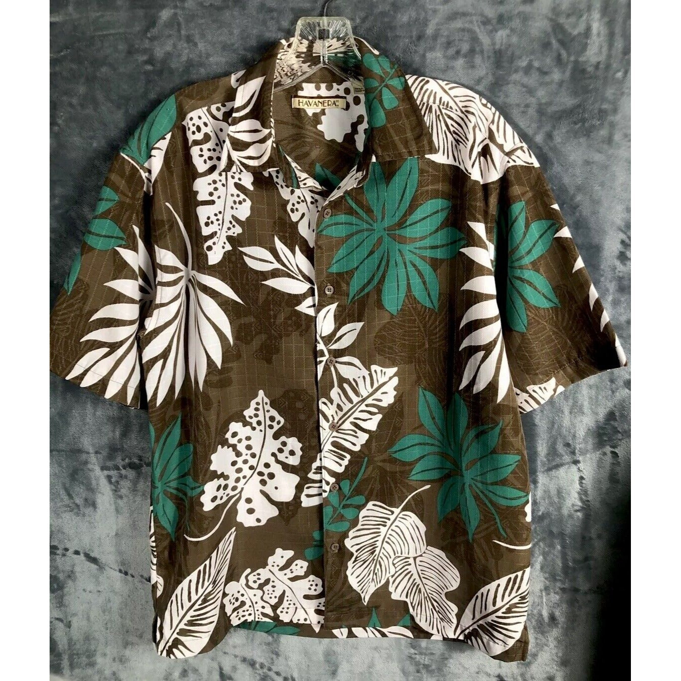 Havanera Hawaiian Shirt Men’s  Floral Button Down Tropical Shirt  Adult Medium