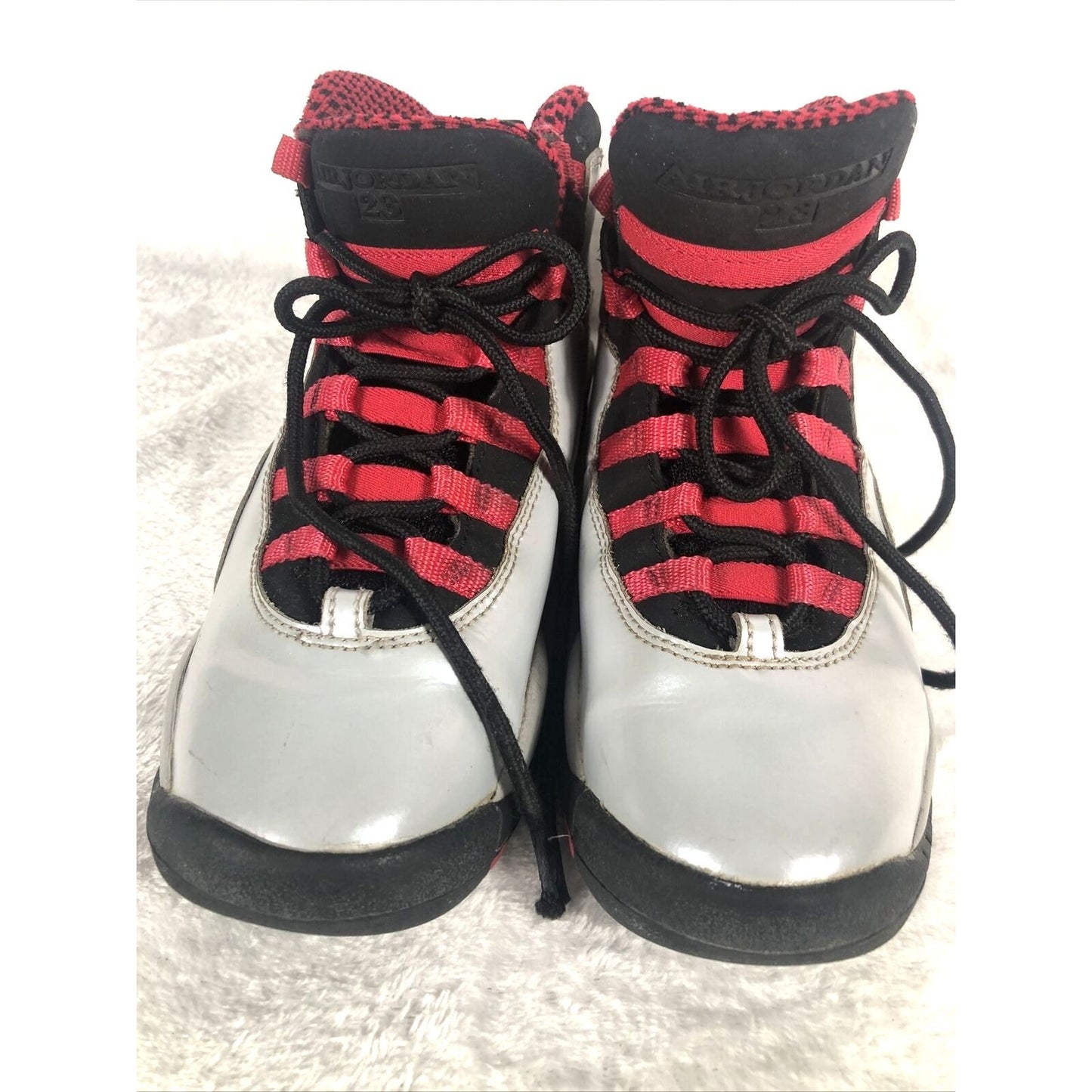 Vintage Air Jordan 10 Retro Chicago Basketball Shoes Youth Size 5 White/Black/Red Leather