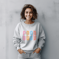 Good Vibes Sweatshirt, Colorful Graphic Unisex Crewneck, Positive Message Gift, Printed Cotton Blend Pullover