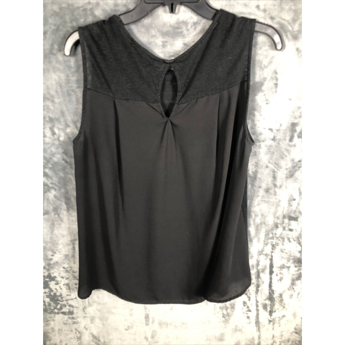 MM Couture Blouse Women’s Size Small Black Sleeveless Shirt Keyhole Back