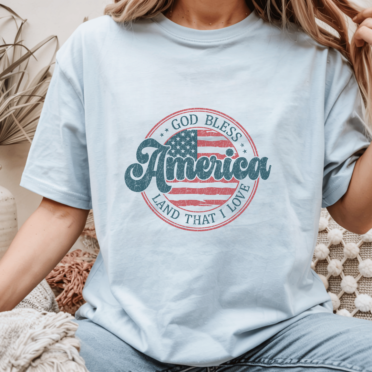 Patriotic God Bless America Shirt, USA Flag Graphic Tee, American Pride T-Shirt, Independence Day Apparel, Gift for Veterans