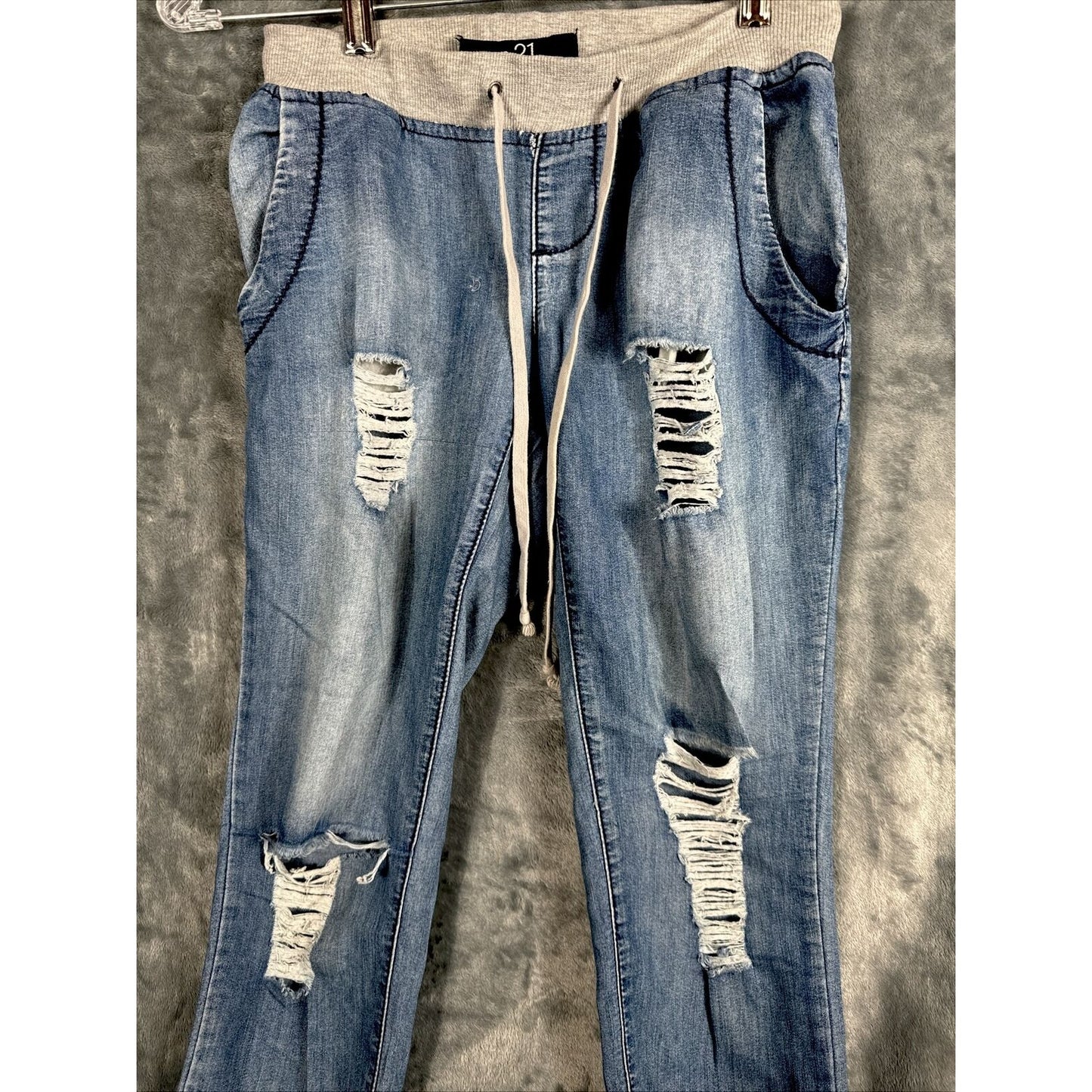 Rue 21 Pants Girls Small Distressed Soft Blue Joggers