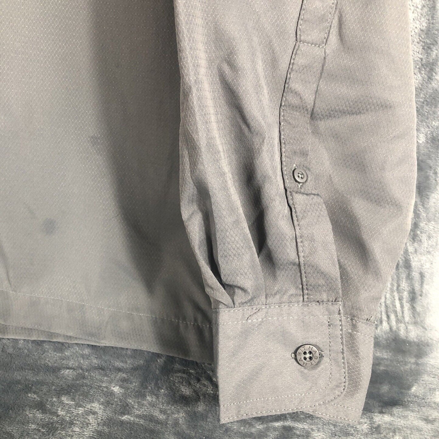 Habit Shirt Mens Extra Large Gray Long Sleeve Vented Fishing Outdoor Upf 40+