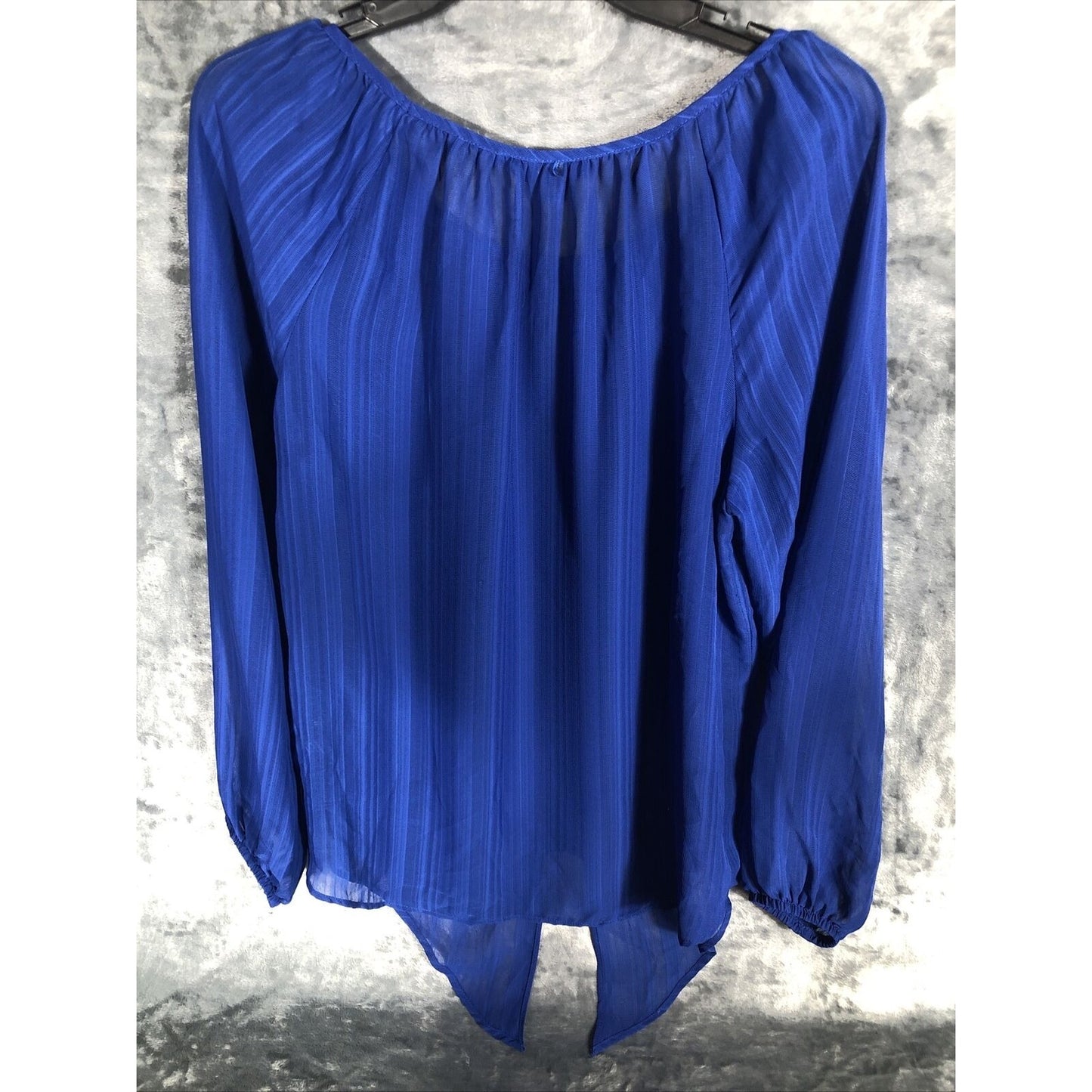 APT.9 Sheer Royal Blue Women’s Blouse  Stunning Top Adult Size Medium Shirt