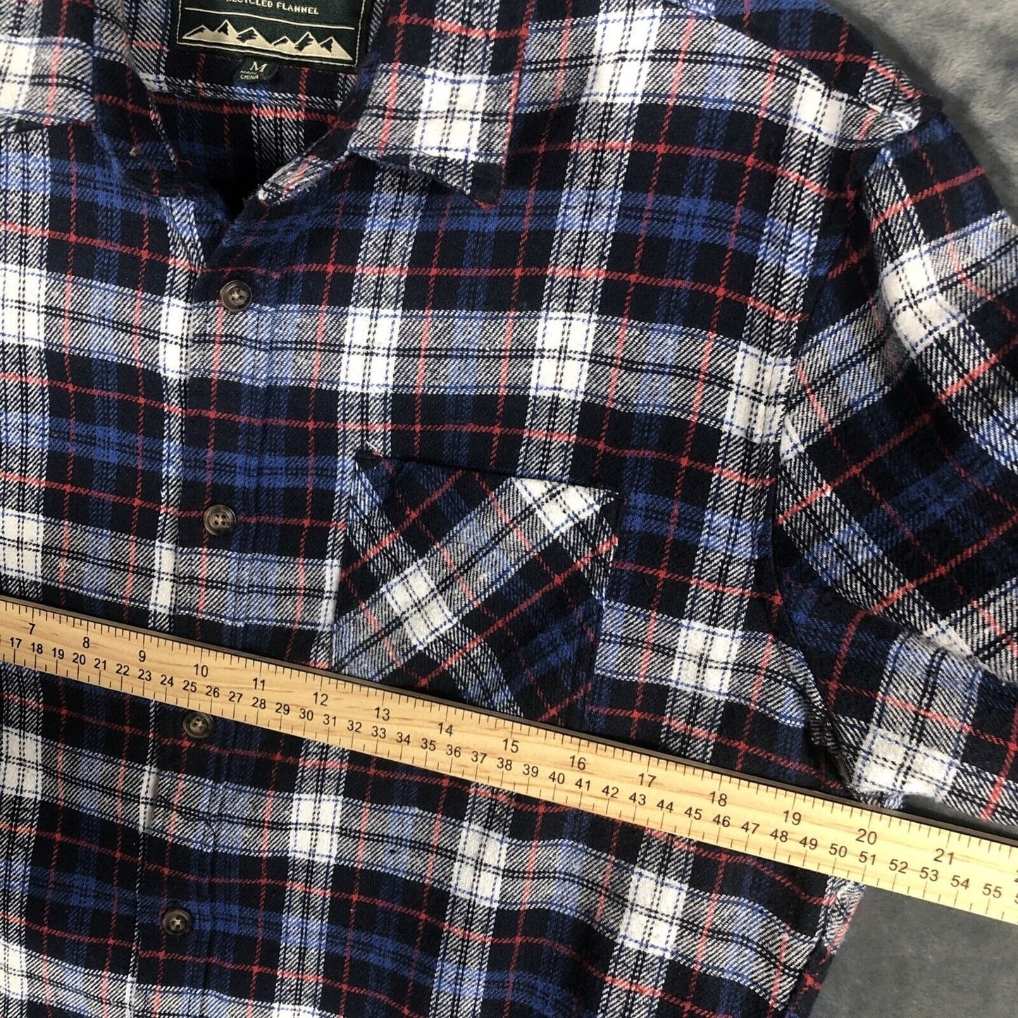 Jachs New York Flannel Shirt Men’s Blue Plaid Longsleeve Size Adult Medium