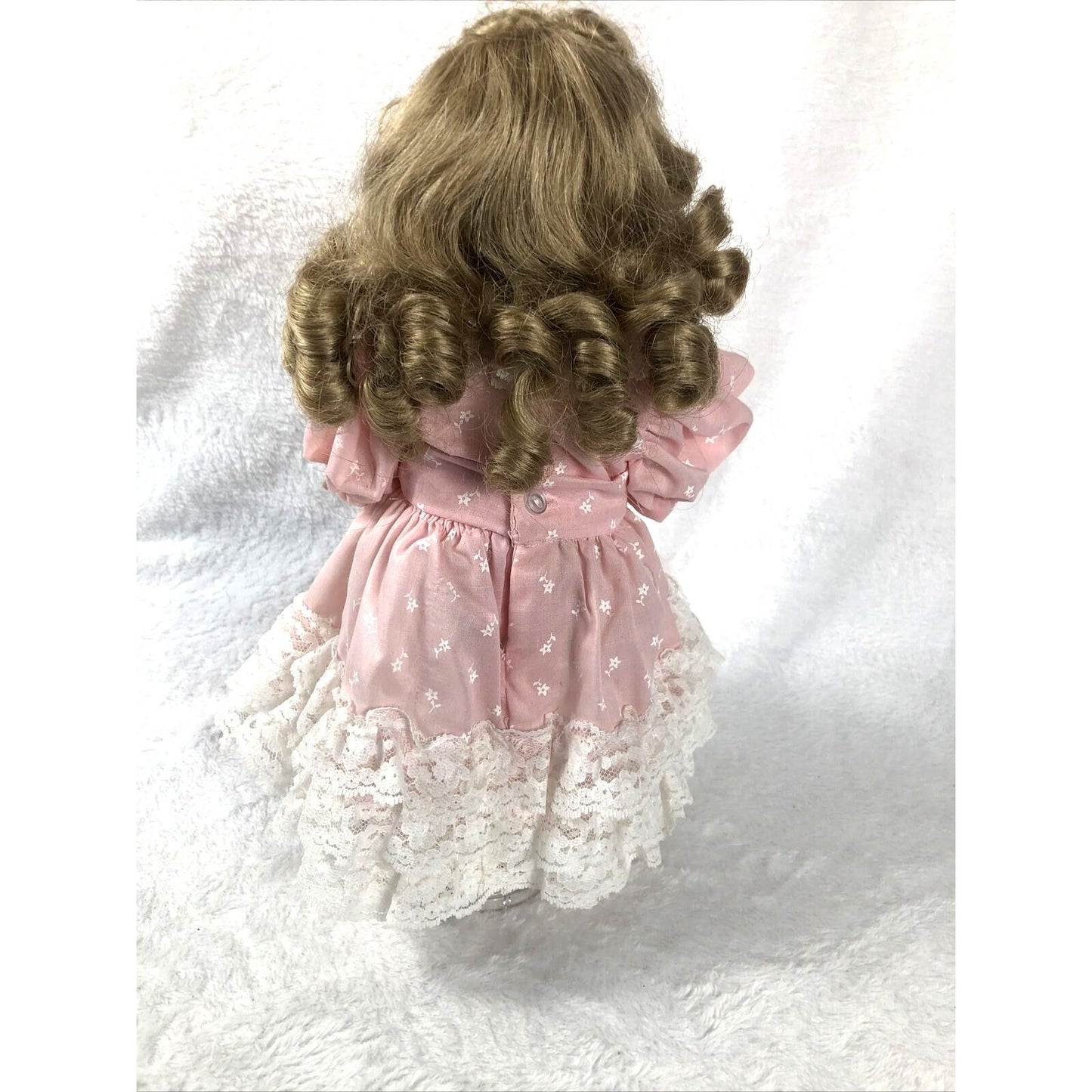Vintage Porcelain Doll Bobble Head Movable Arms Legs / Stand