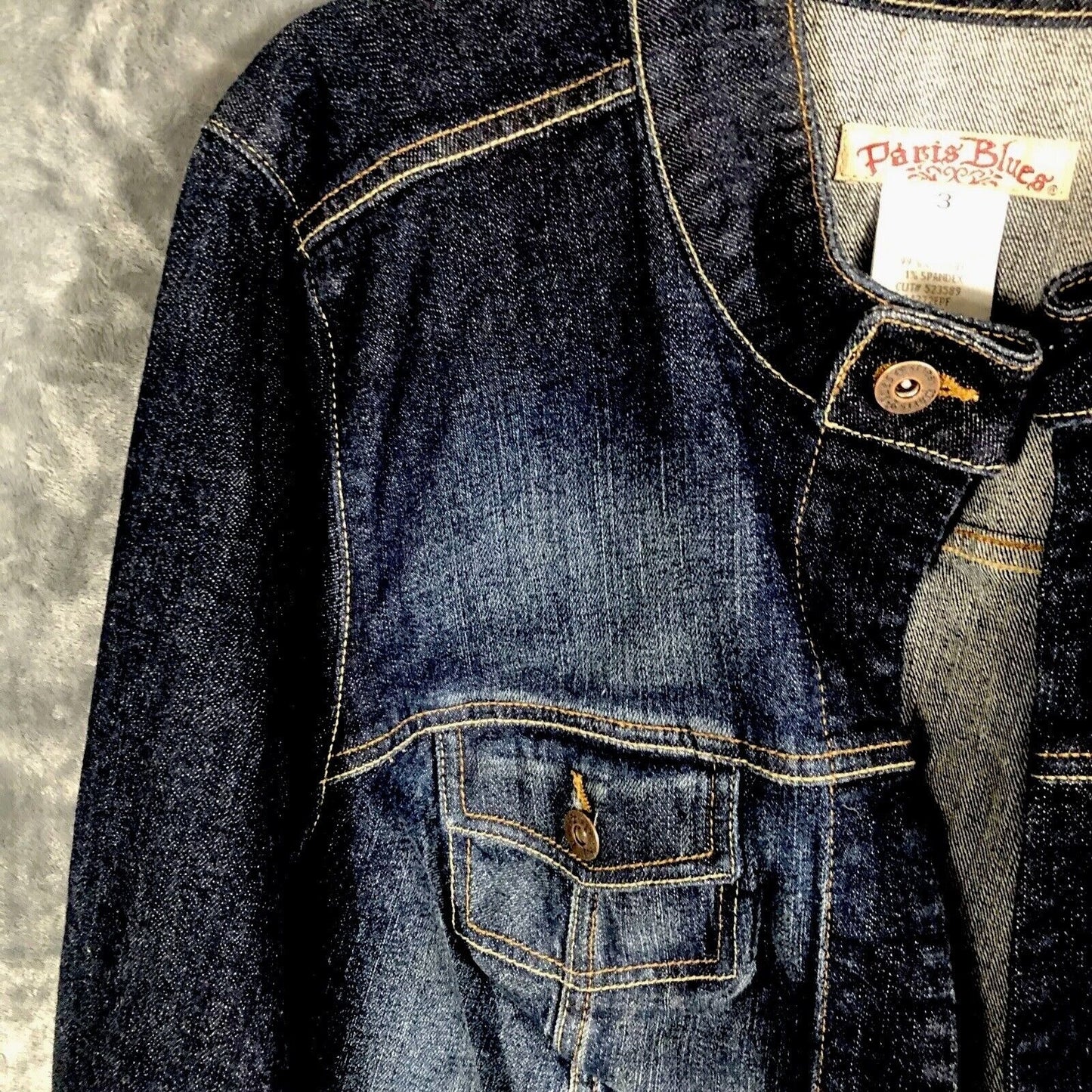 Vintage Paris Blues Woman’s Charcoal Denim Jean Jacket Size 3