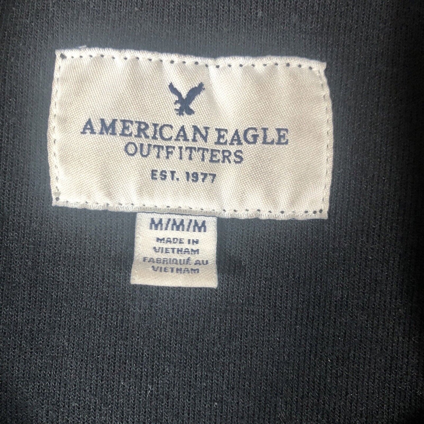 American Eagle Sweater Men’s Black Zip Up Hoodie Sweatshirt Super Soft