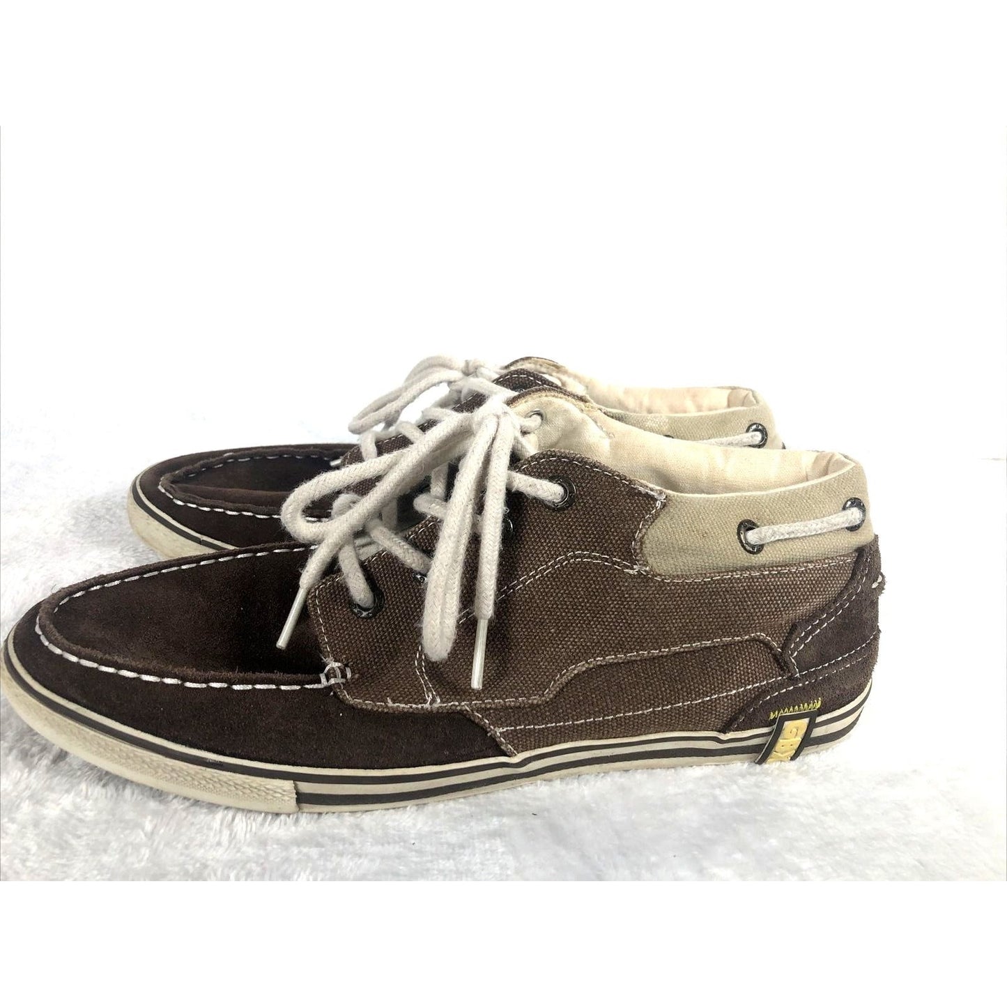 GBX Mens Boat Shoes 10M Casual Slip On Moc Toe Brown Leather Comfort Flats