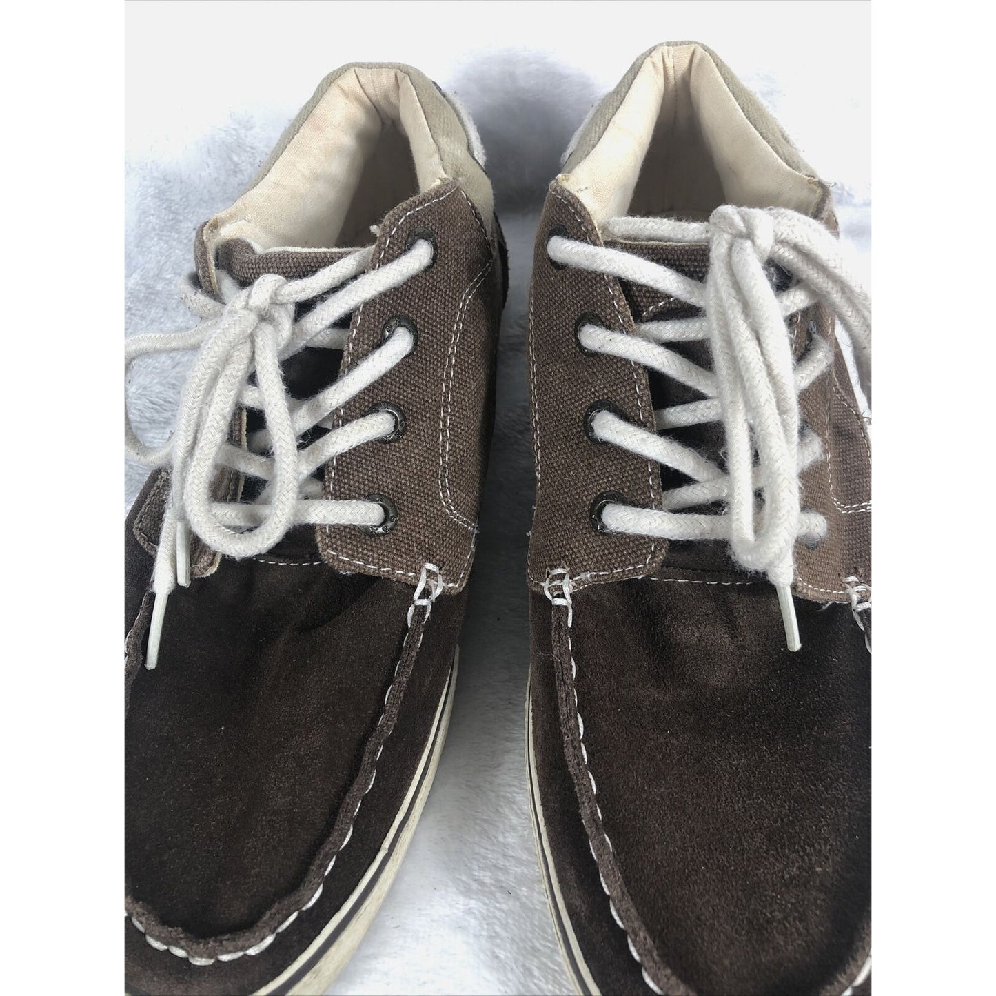 GBX Mens Boat Shoes 10M Casual Slip On Moc Toe Brown Leather Comfort Flats