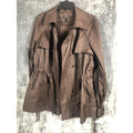 Daisy Fuentes 2 Button Woman’s Belted Wind Breaker Jacket Large Brown