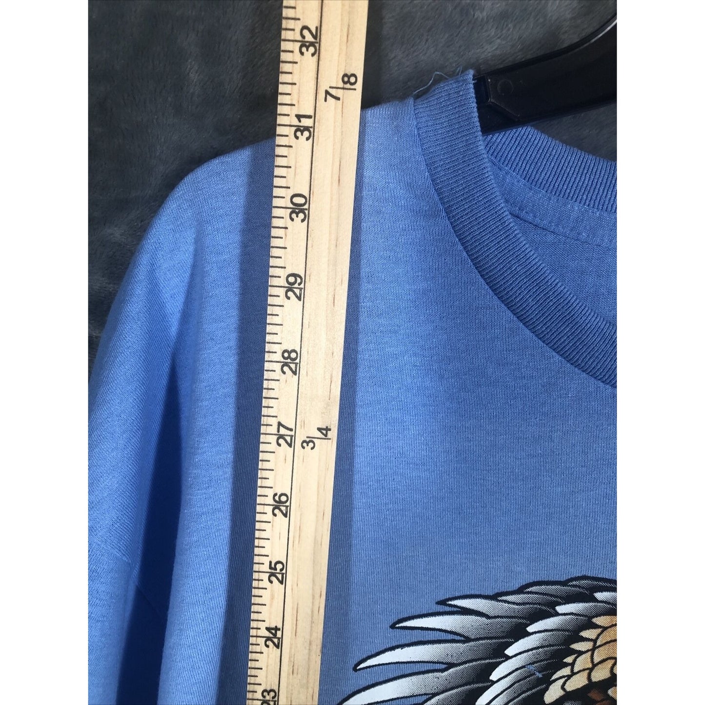 Men’s Biker Shirt Eagle/Skull T-Shirt Size Extra Large Blue New Tee Shirt