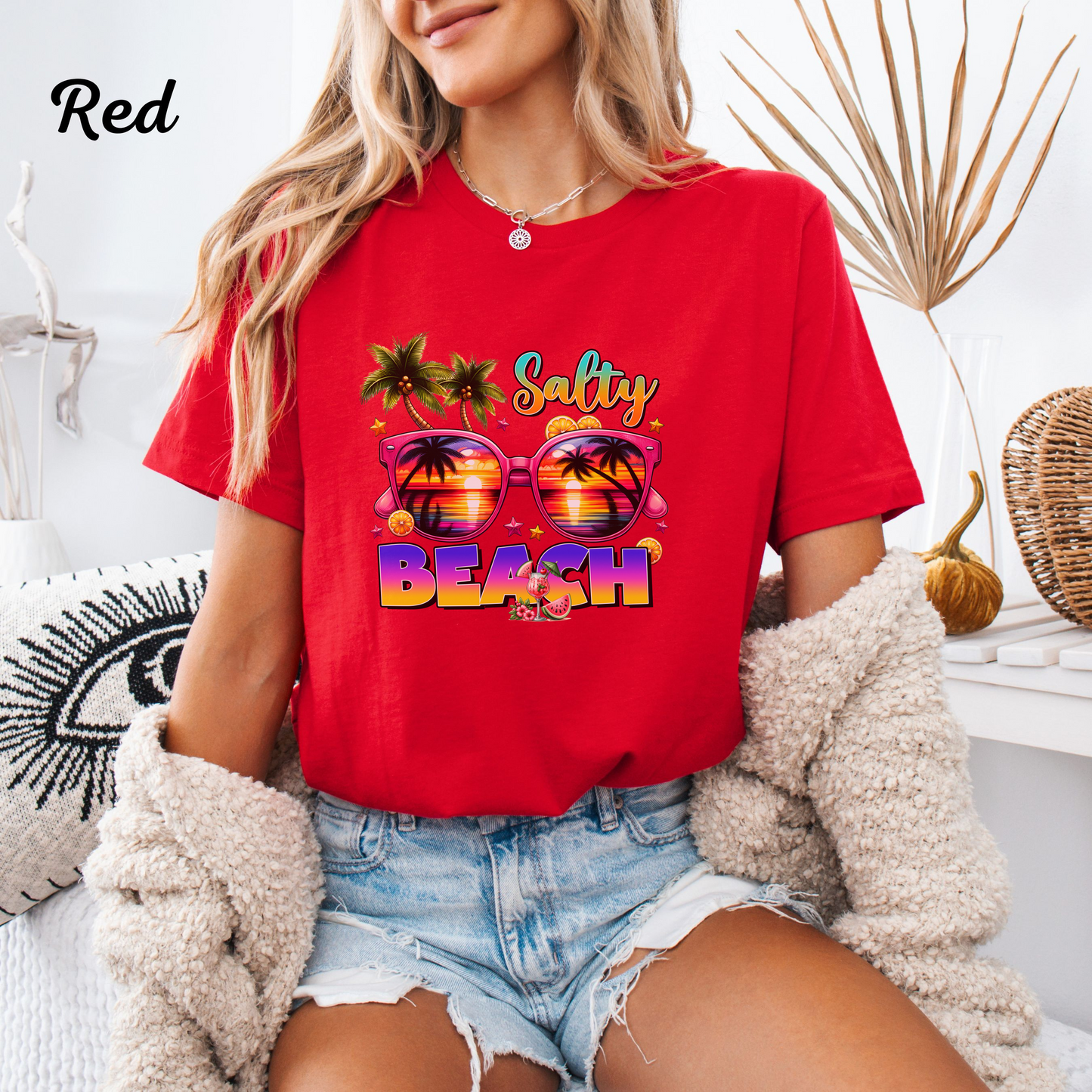 Salty Beach Tropical T-Shirt - Bella Canvas 3001