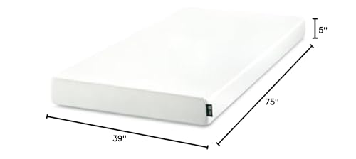Zinus 5 Inch Twin Green Tea Memory Foam Mattress [New Version], Fiberglass Free, Medium Firm Feel, Zoned Pressure Relief, Certified Safe Foams & Fabric, Mattress in A Box