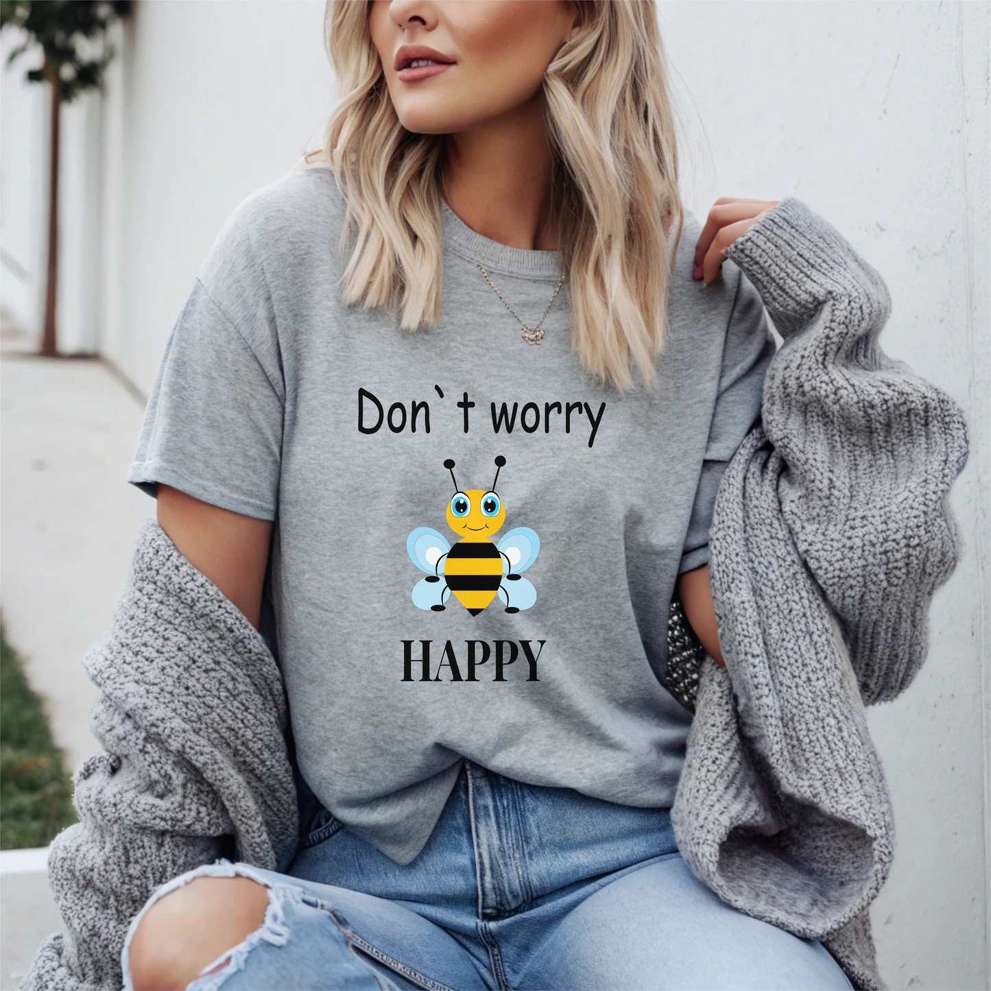 Bee Graphic T-Shirt, Cute Cartoon Bee Tee, Fun Bee Lover Gift, Gender-Neutral Outfit, Comfy Printed Novelty Shirt