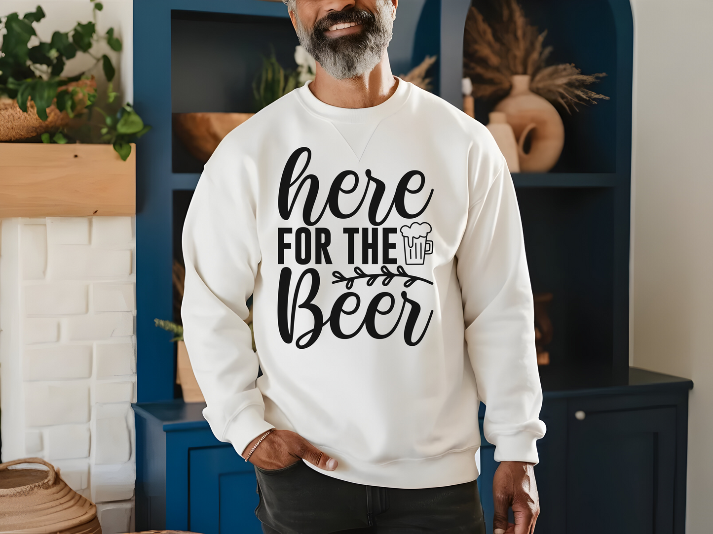 I'm Here for the Beer Sweatshirt • Funny Drinking Pullover • Beer Lover Crewneck • Party Humor Shirt • Unisex Cozy Gift