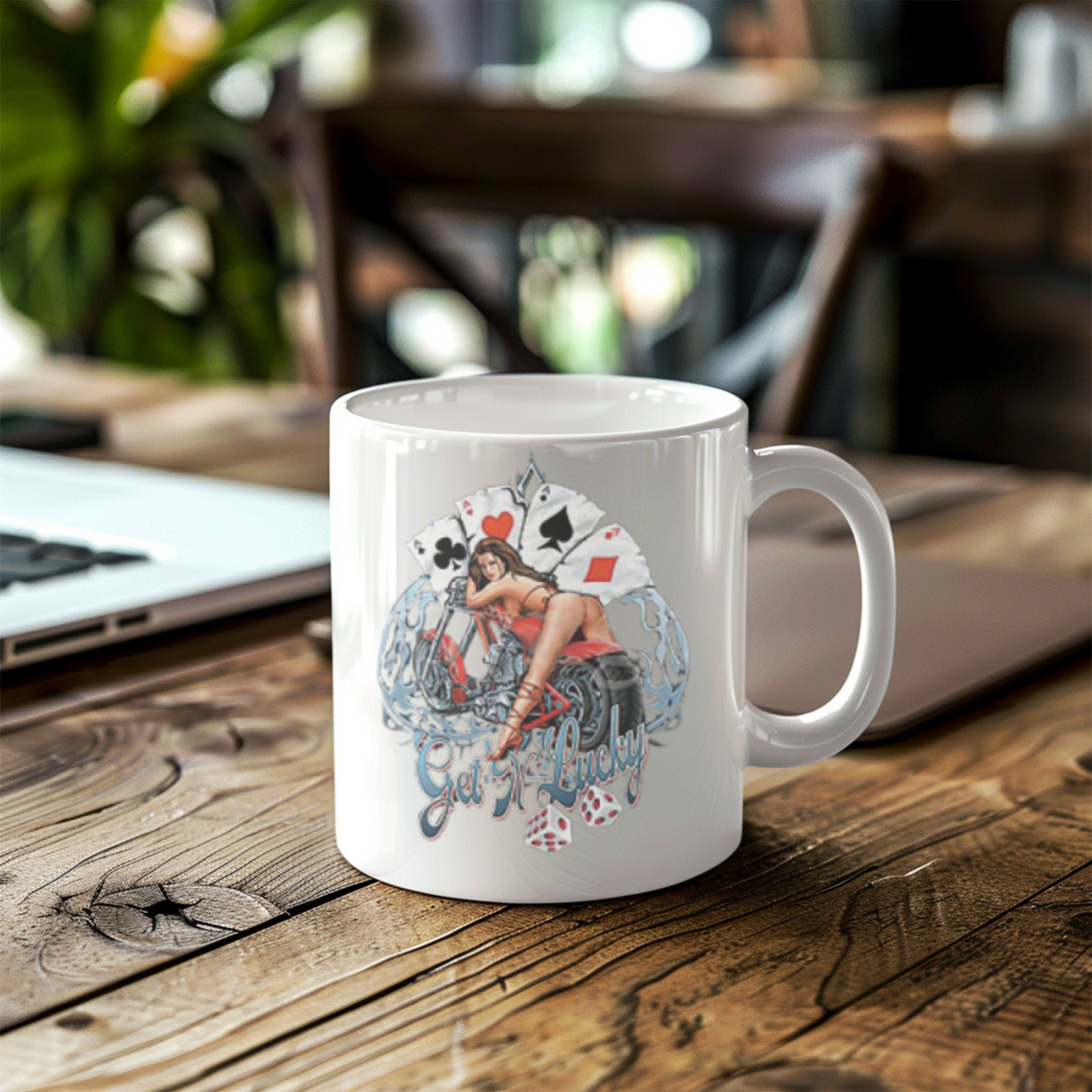Ceramic Mug Coffee Lovers Gift, Durable White Mug, Poker Theme Mug, Collectible Design, Personalized Option, Gift for Men, 11oz 15oz