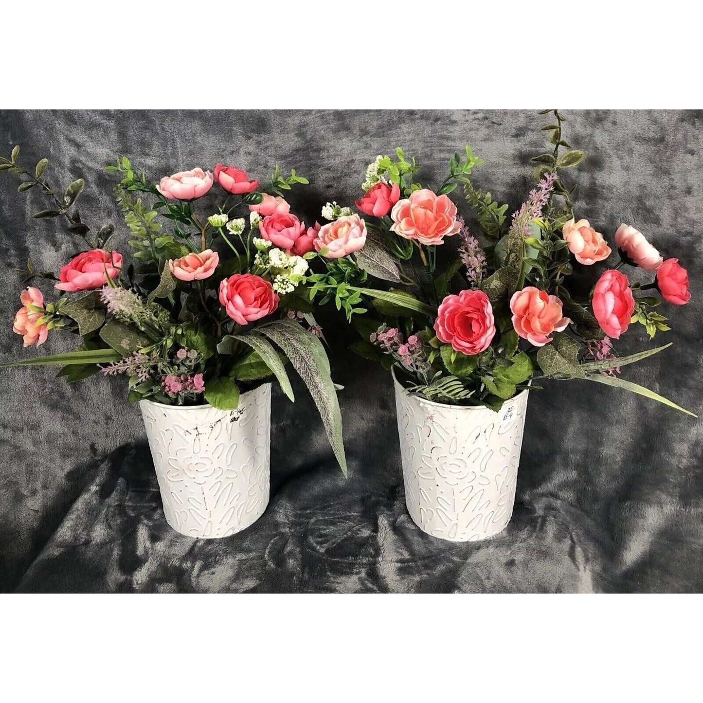 Artificial Hanging Flower Arrangements Handmade Floral Decor Two Piece Set