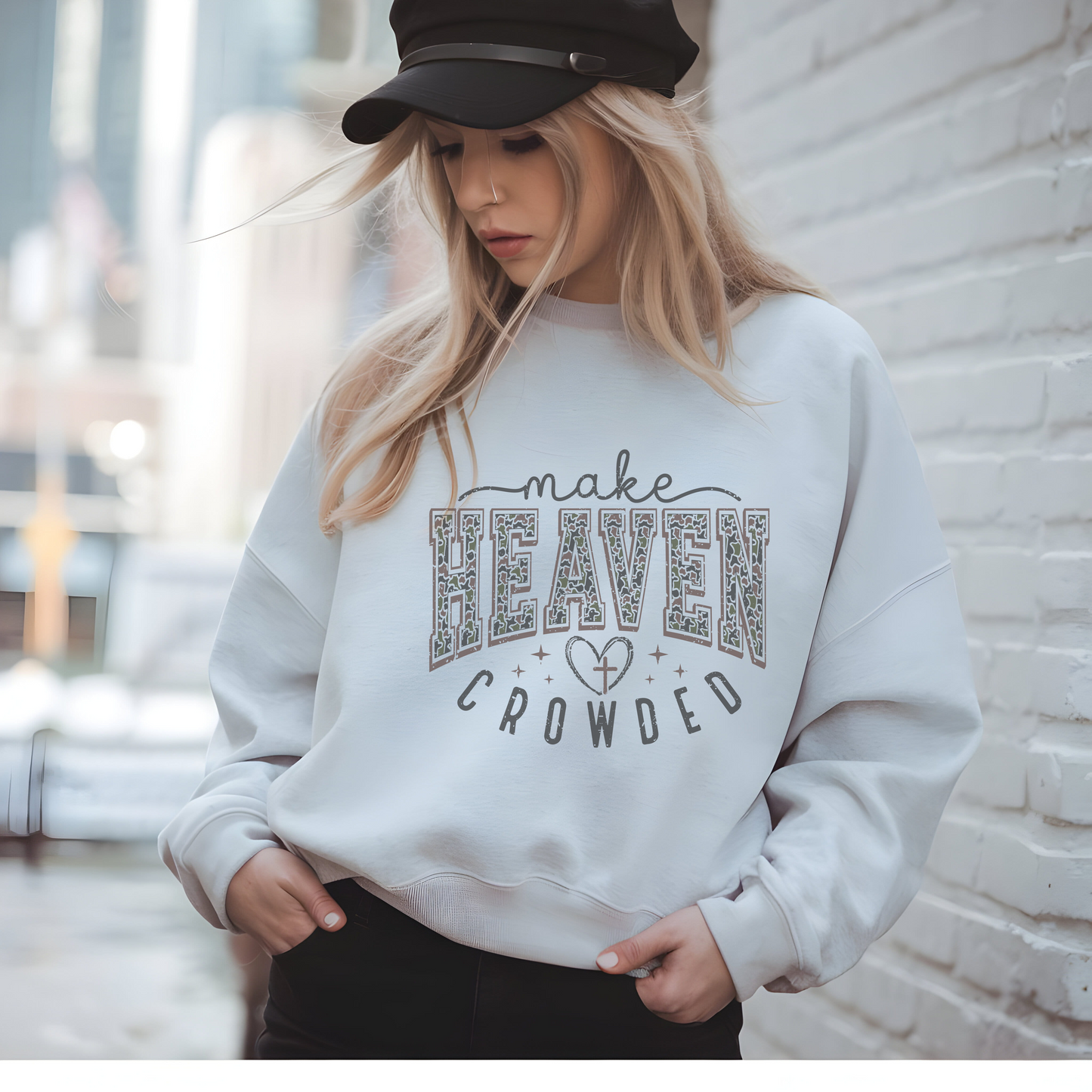 Christian Apparel Unisex Sweatshirt, Religious Crewneck, Camo Print, Spiritual Comfort, Inspirational Gift, Faith-Based Clothing, Positive